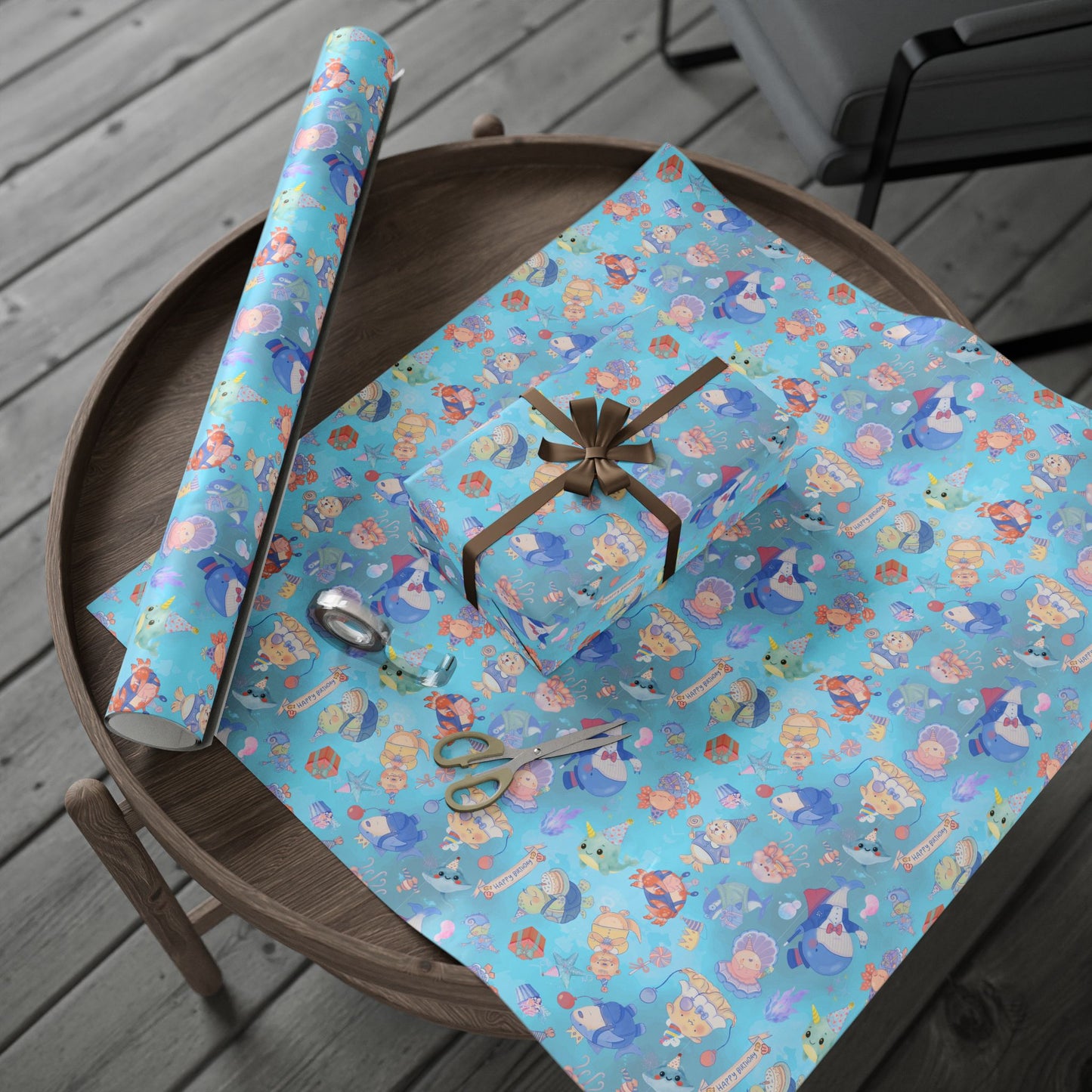 Under Water Party Gift Wrap | Cute Sea Critters | Wrapping Paper