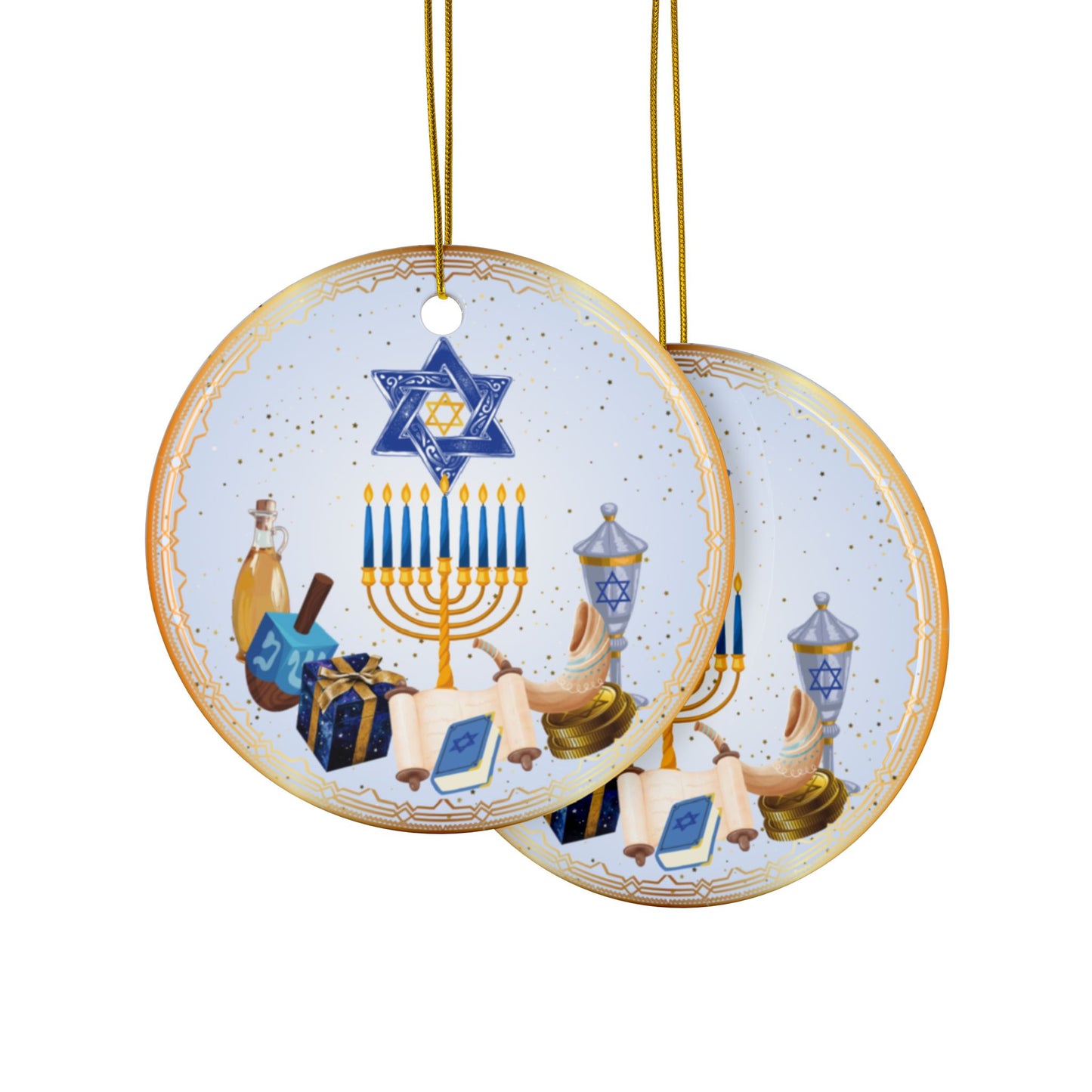 Hanukkah Charms | Jewish Inspired | Heirloom Ceramic Ornaments (1pc, 3pcs, 5pcs, 10pcs)