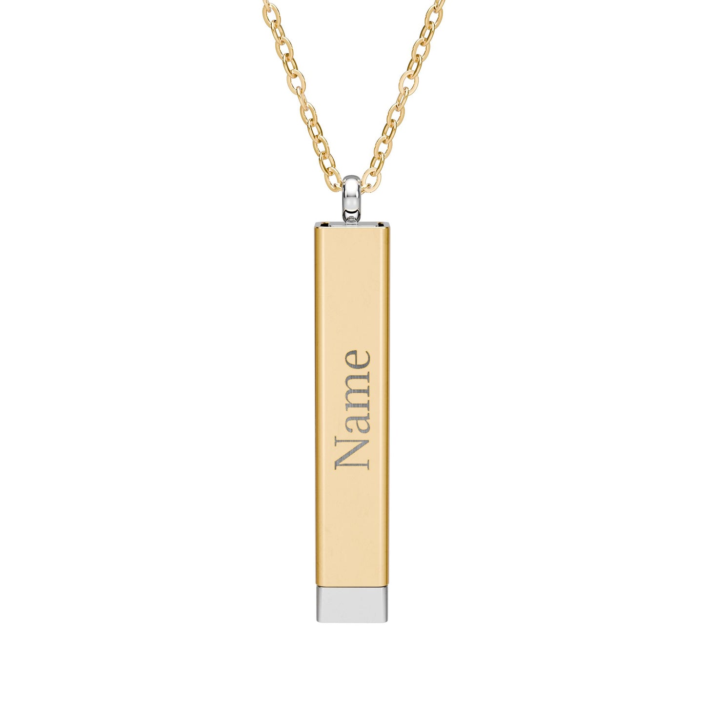 Hidden Message Sliding Bar Necklace | Engravable Personalized Name Pendant