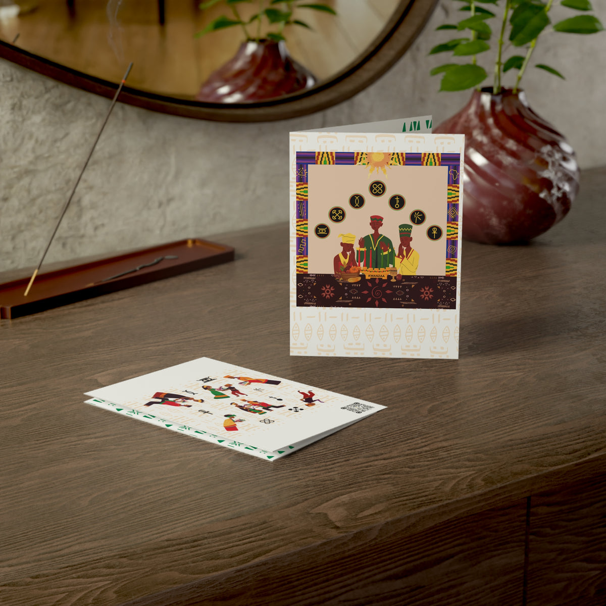 Joy of Kwanzaa | Kwanzaa Community Celebration | Afrocentric Family Unity Design | Personalized Greeting Cards (1, 10 pcs)
