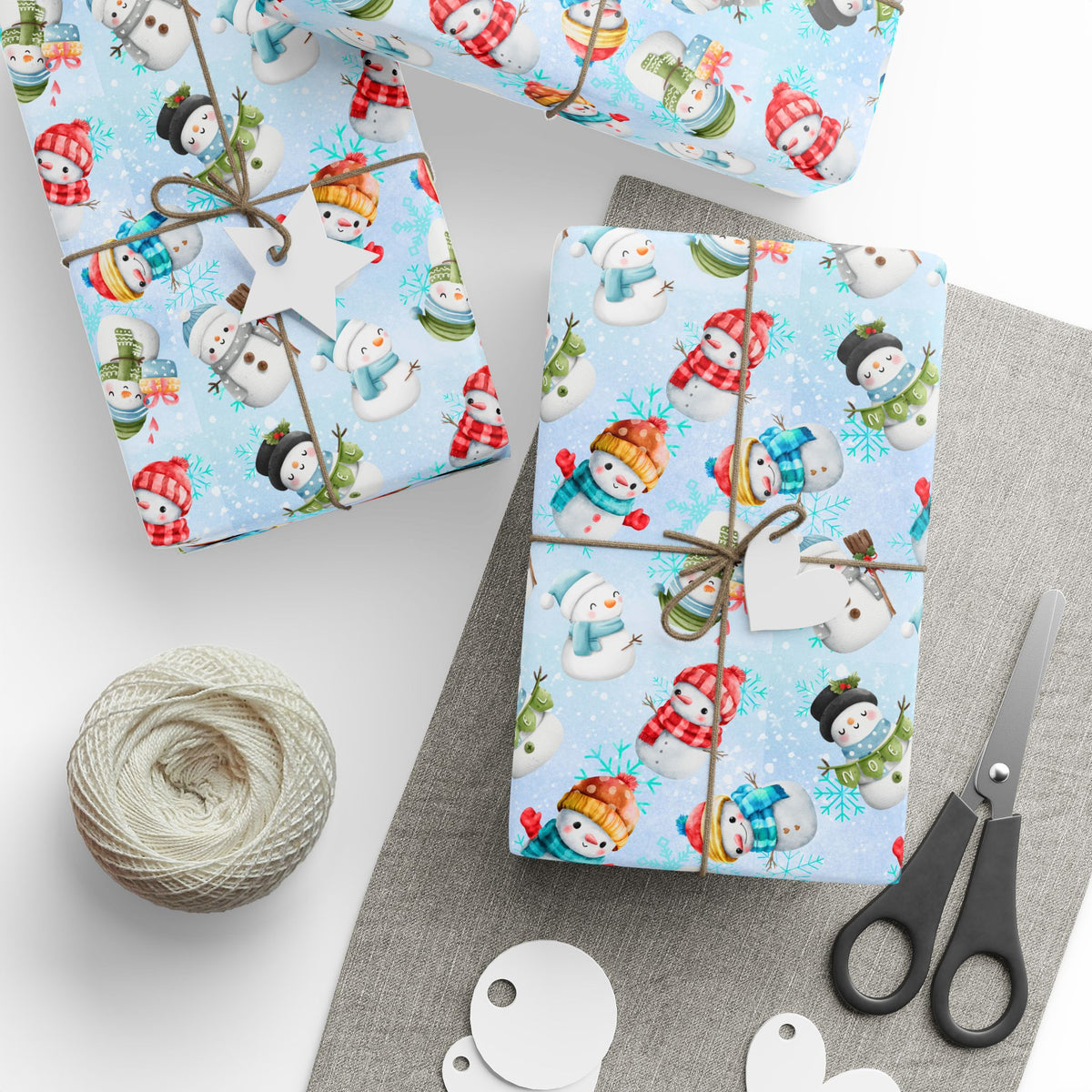 Snowmen at Play | Snowball Play and Cute Winter Land Fun | Gift Wrapping Papers