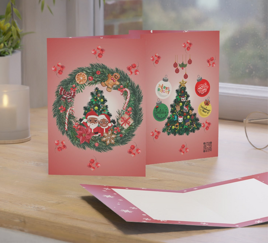 Santa & Family Holiday Cheer | Better Together | Blank Holiday Cards (1, 10 pcs)
