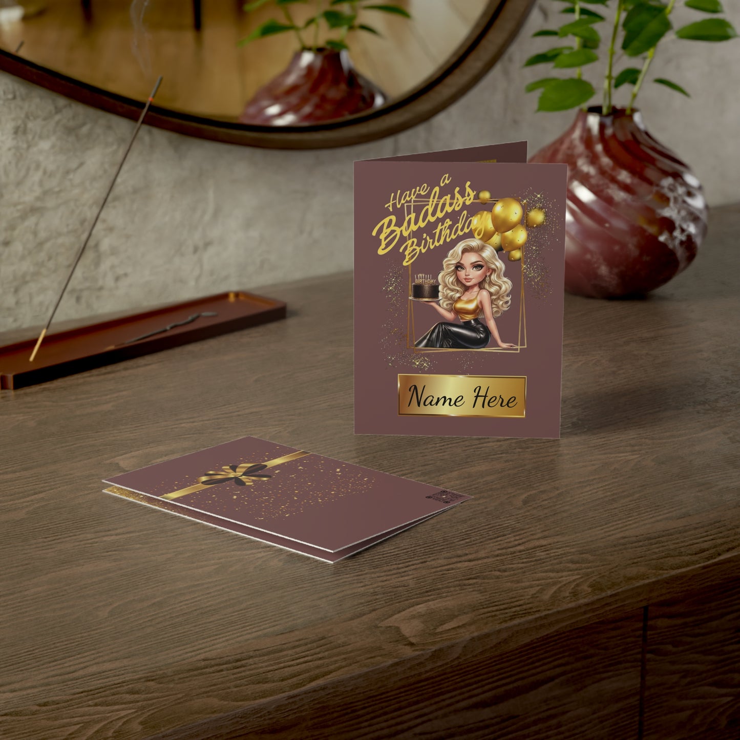 Badass Birthday (Hottie) Cards | Custom B-Day | Bombshell (1, 10 pcs)