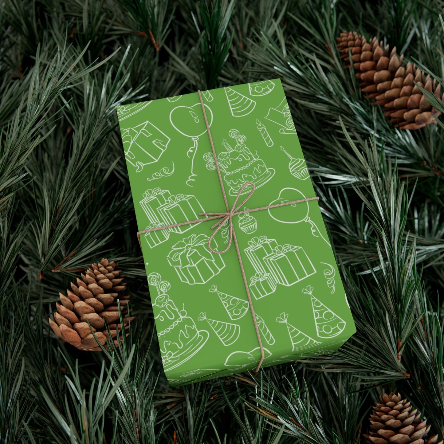 Party Time in Green Gift Wrap Papers