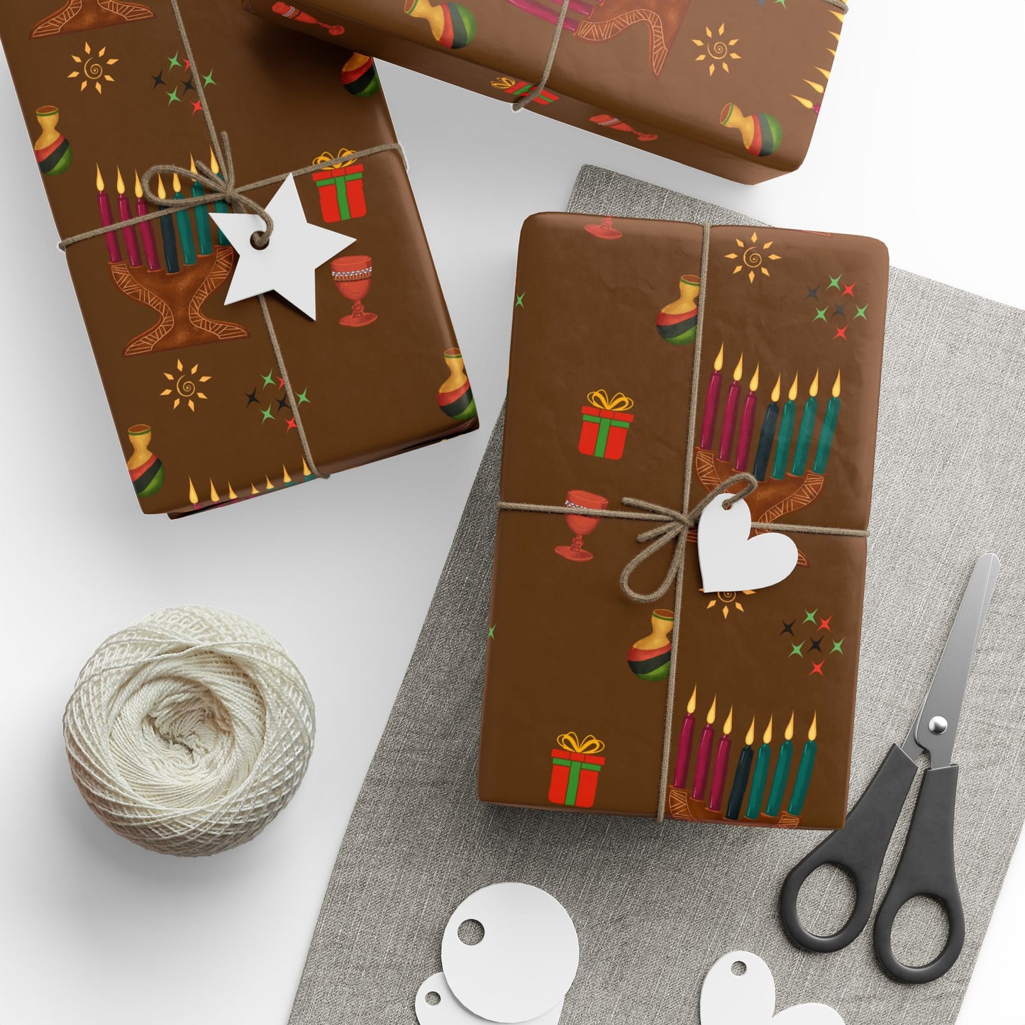 Kinara | Kwanzaa Lights | Zawadi (Earth) Wrapping Paper