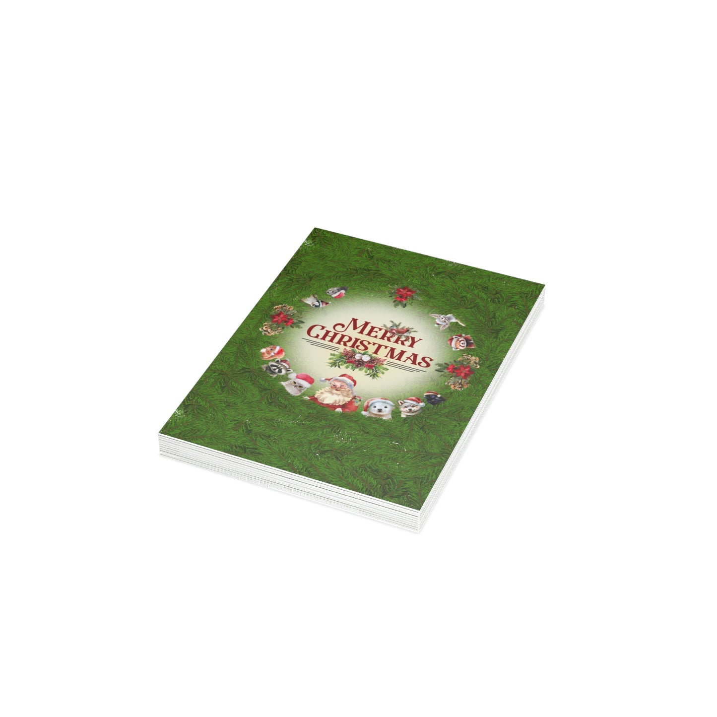 Merry Christmas | Santa and Critters | Greeting Cards