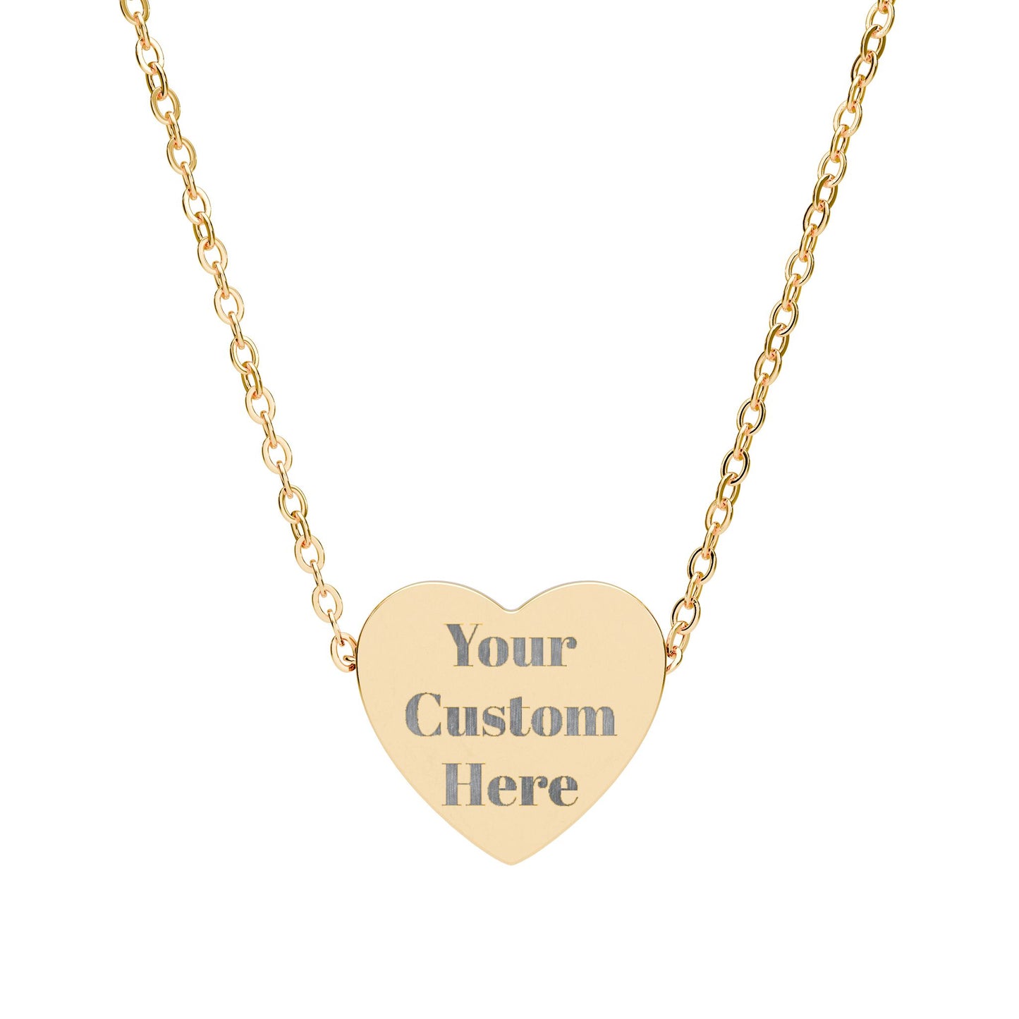 Engravable Heart Necklace – Custom Name or Message Pendant