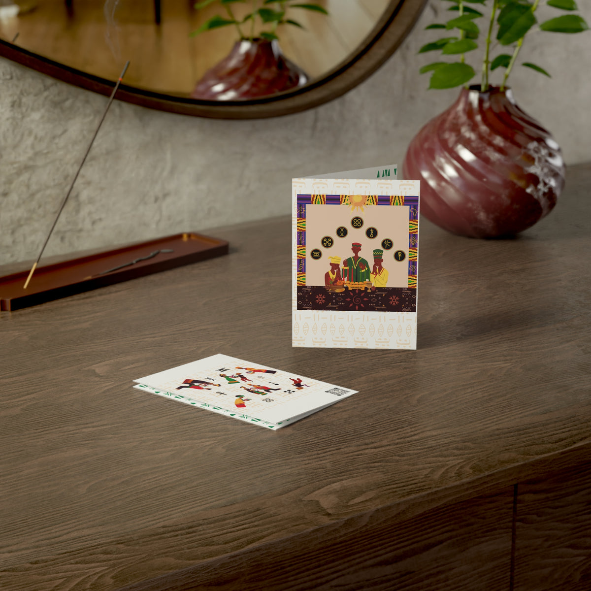 Joy of Kwanzaa | Kwanzaa Community Celebration | Afrocentric Family Unity Design | Personalized Greeting Cards (1, 10 pcs)