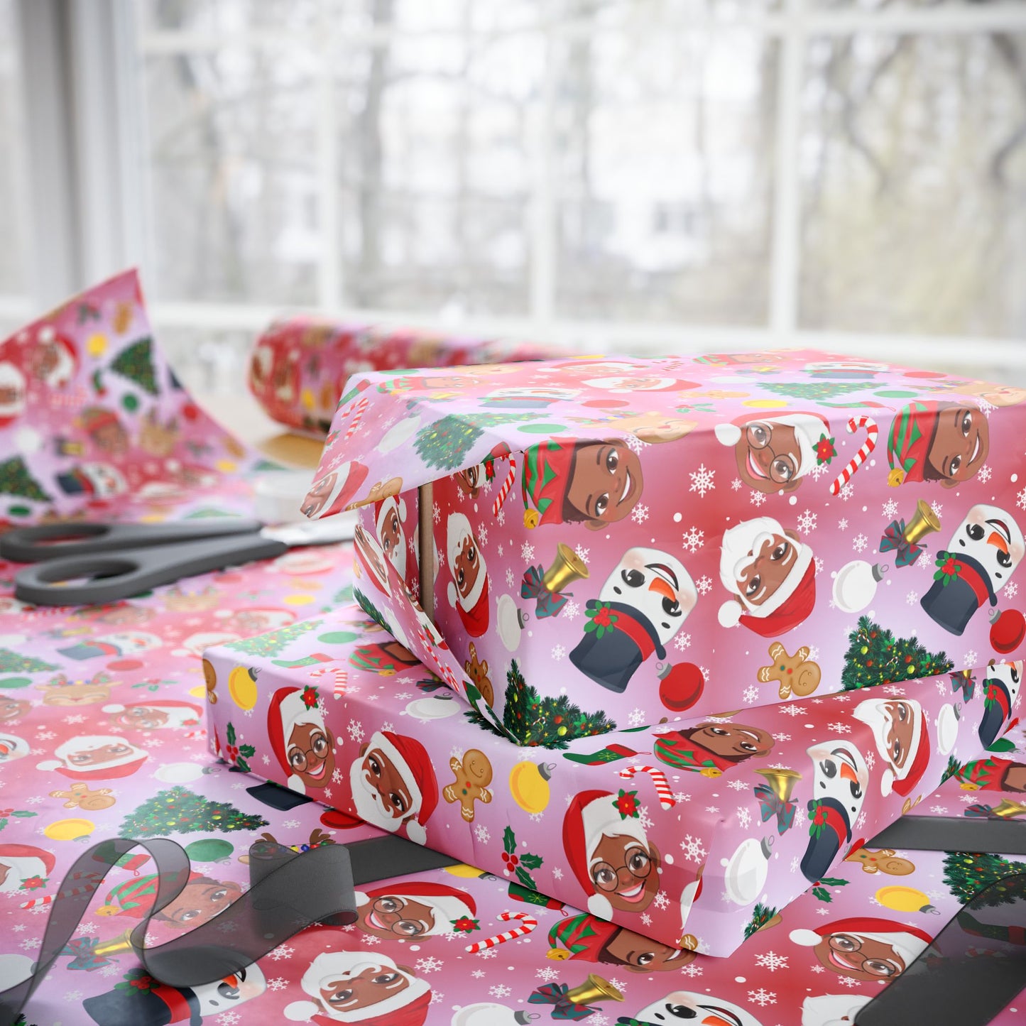 Santa Family | Wrapping Paper