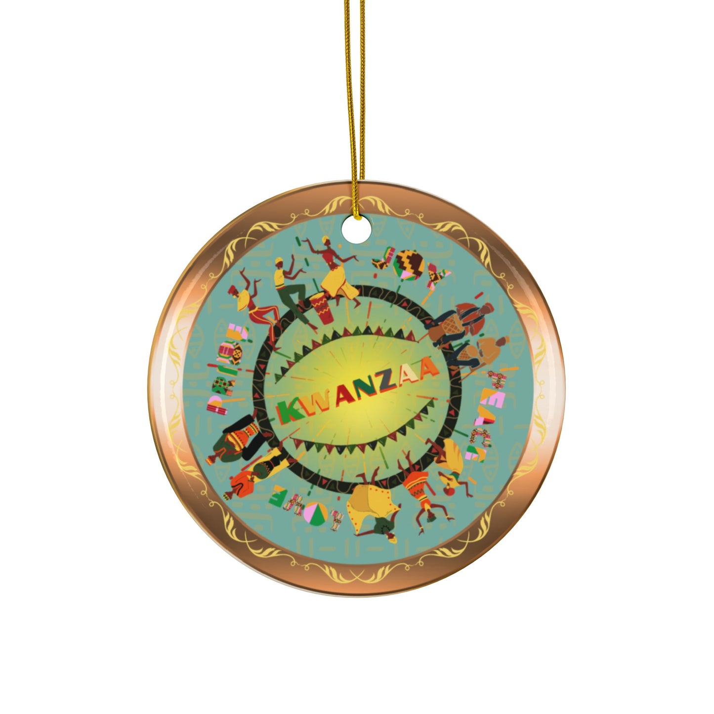 Kwanza Dance | Gifts of Kwanzaa | Heirloom Ceramic Ornaments (1pc, 3pcs, 5pcs, 10pcs)