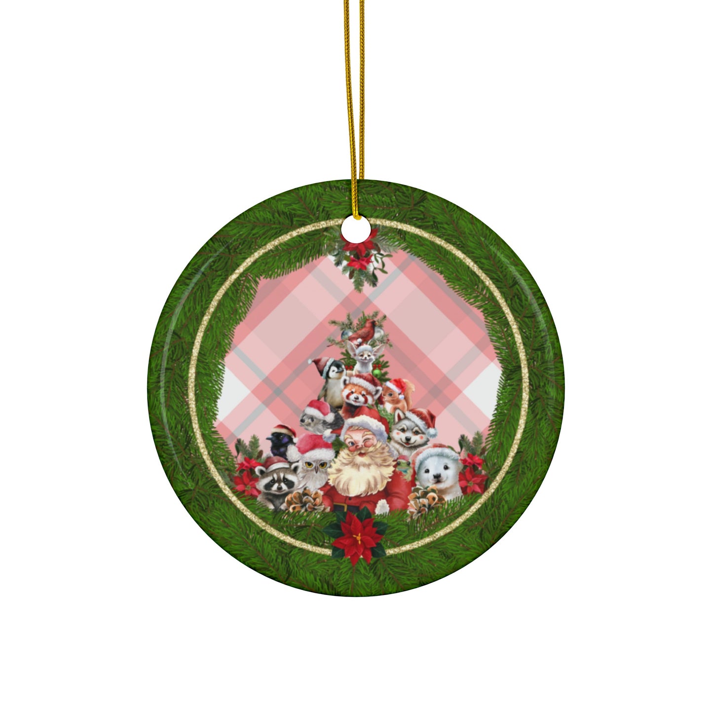 Santa & Critters | Heirloom Ceramic Ornaments (1pc, 3pcs, 5pcs, 10pcs)