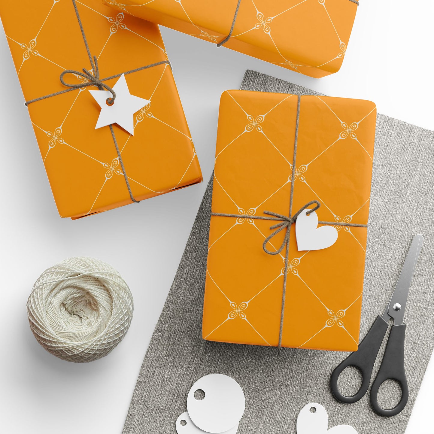 Lattice Orange Wrapping Paper |  Simply Elegance Gift Wrap
