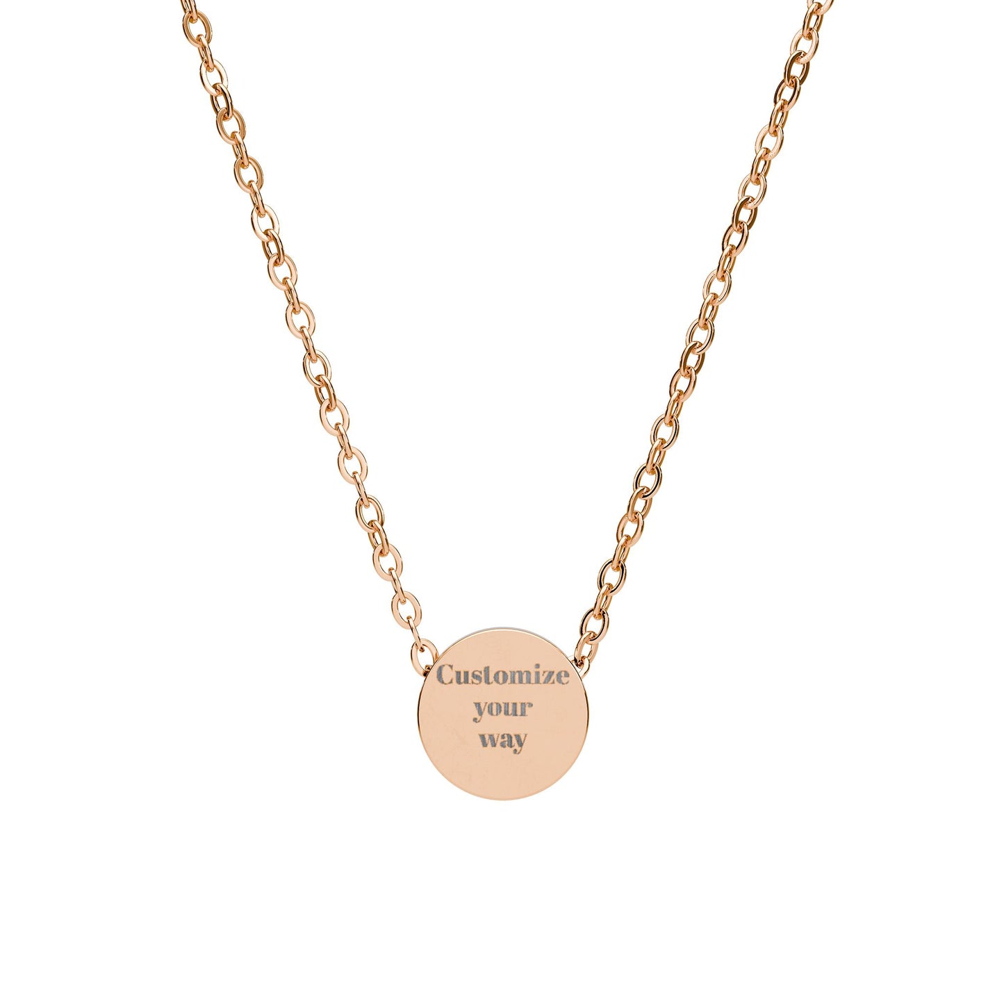 Customize Mini Engraved Circle Necklace — Personalized Disc Pendant Jewelry