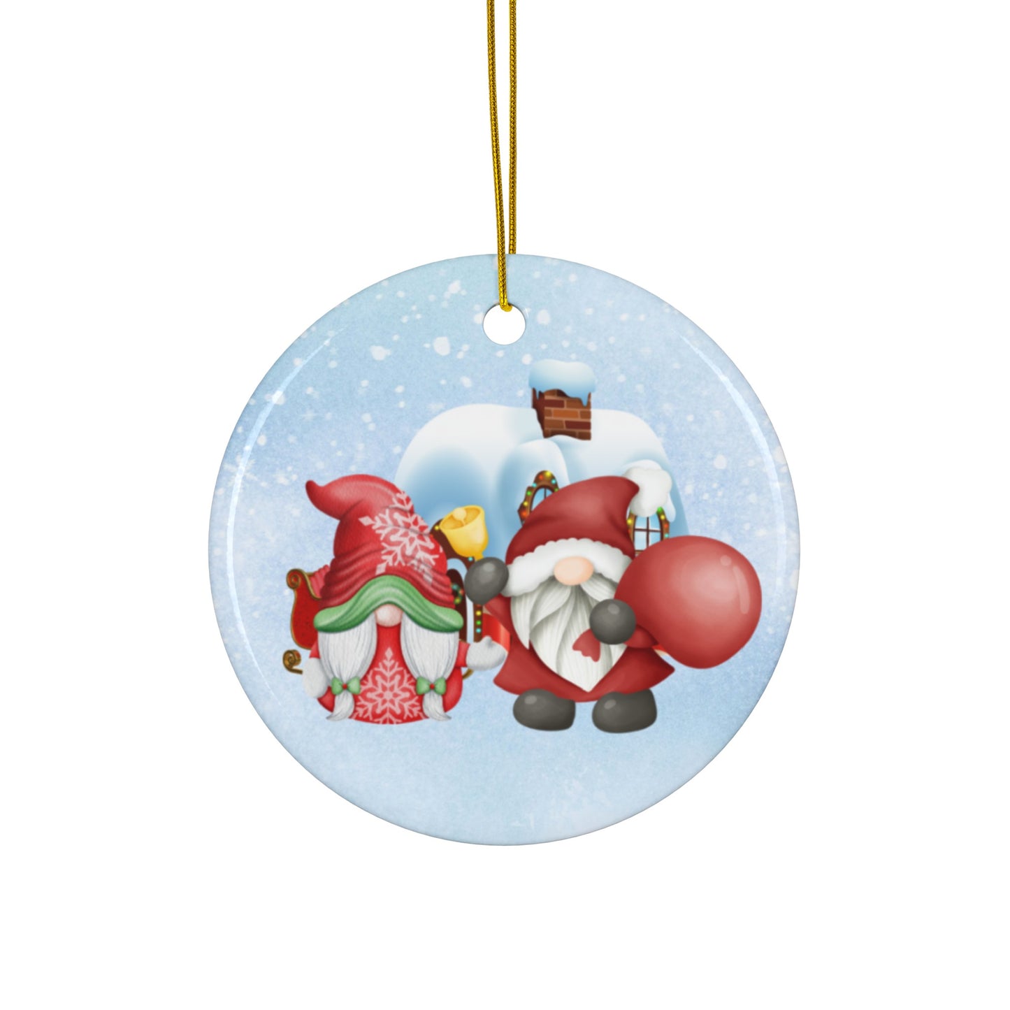 Gnome Claus and Mrs. Claus | Heirloom Ceramic Ornaments (1pc, 3pcs, 5pcs, 10pcs)