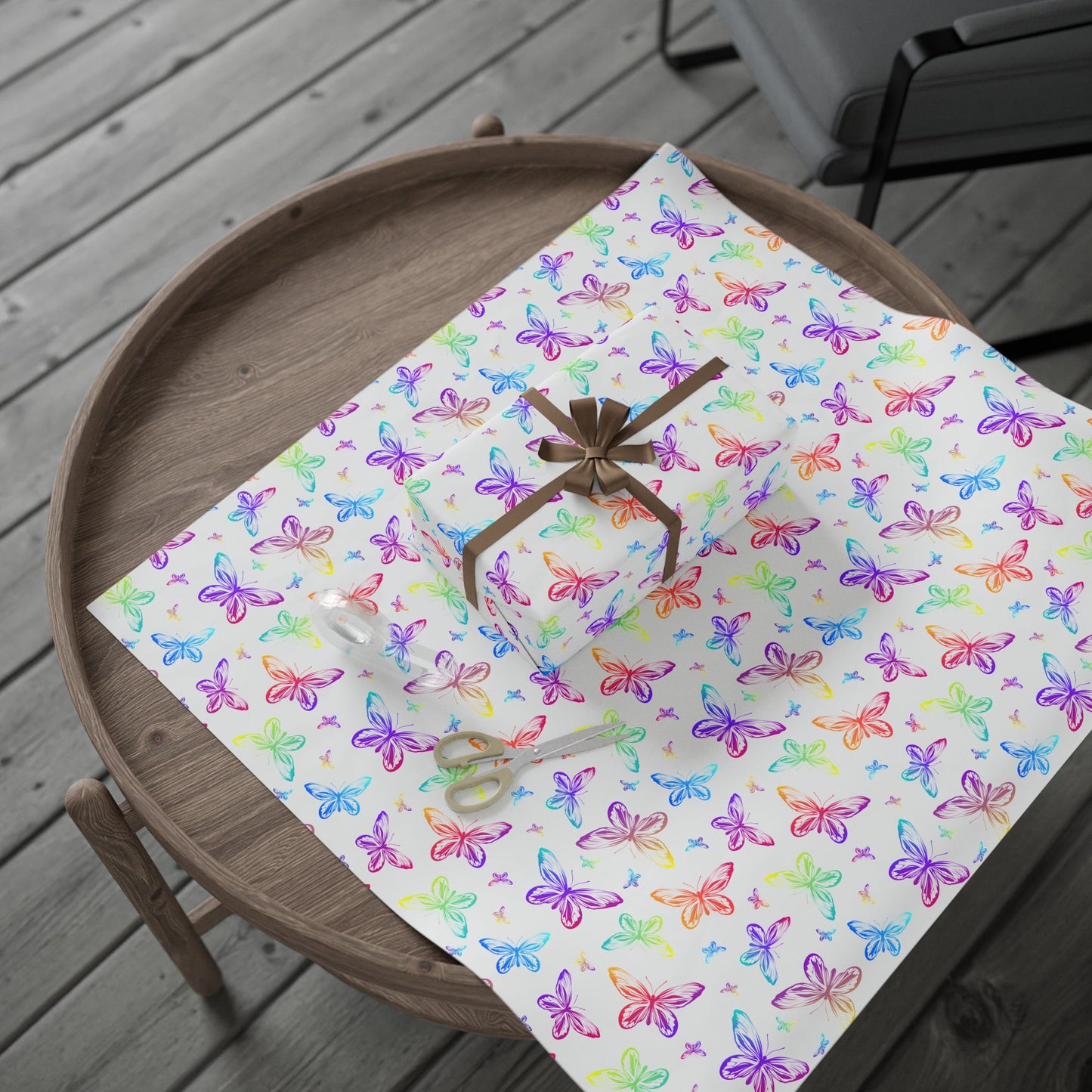 Butterfly Wrapping Paper — Baby Shower & Toddler Gift Wrap