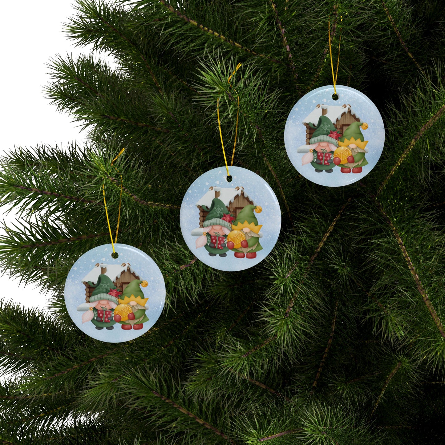 Santa’s Gnomes | Heirloom Ceramic Ornaments (1pc, 3pcs, 5pcs, 10pcs)