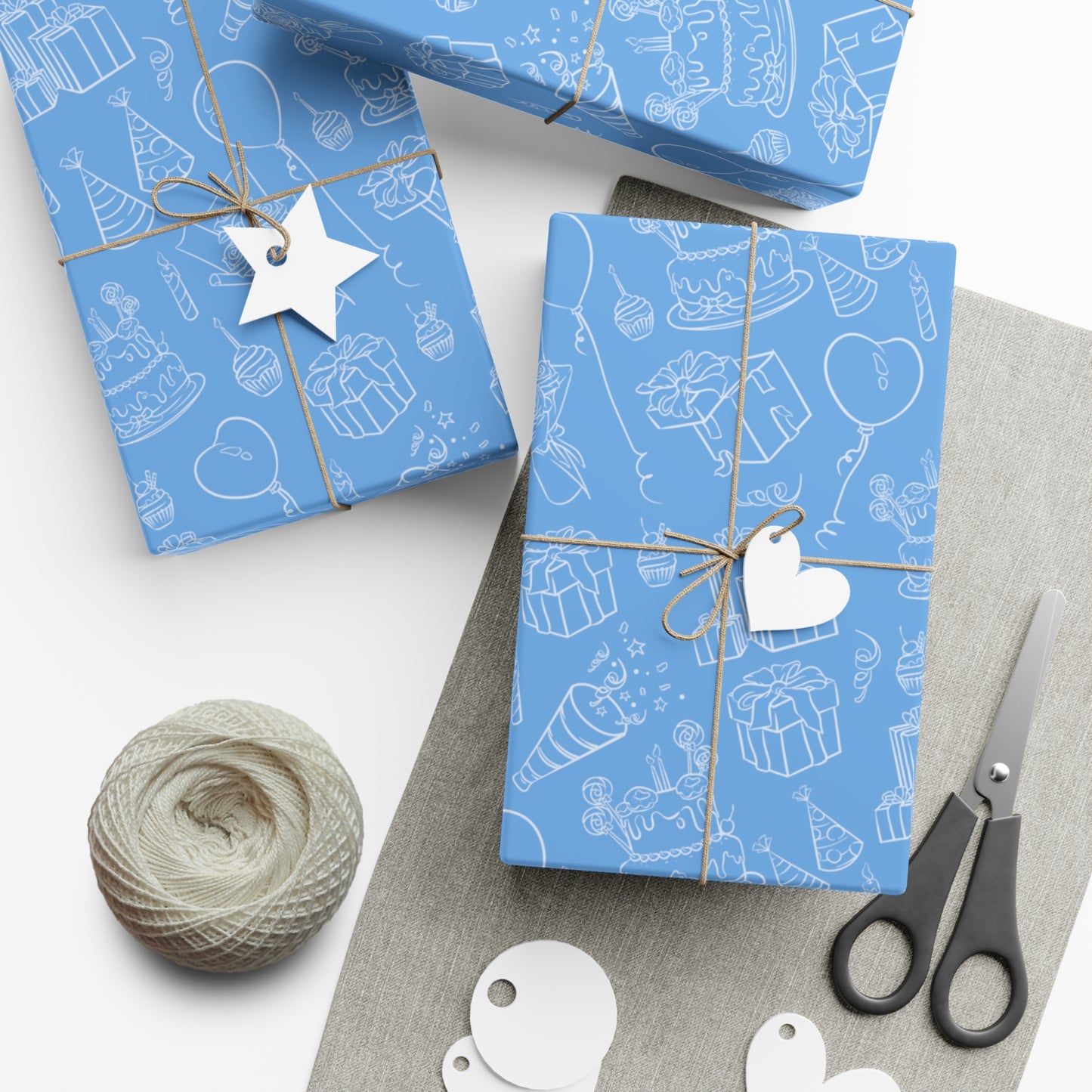 Party Time in Blue Gift Wrap Papers