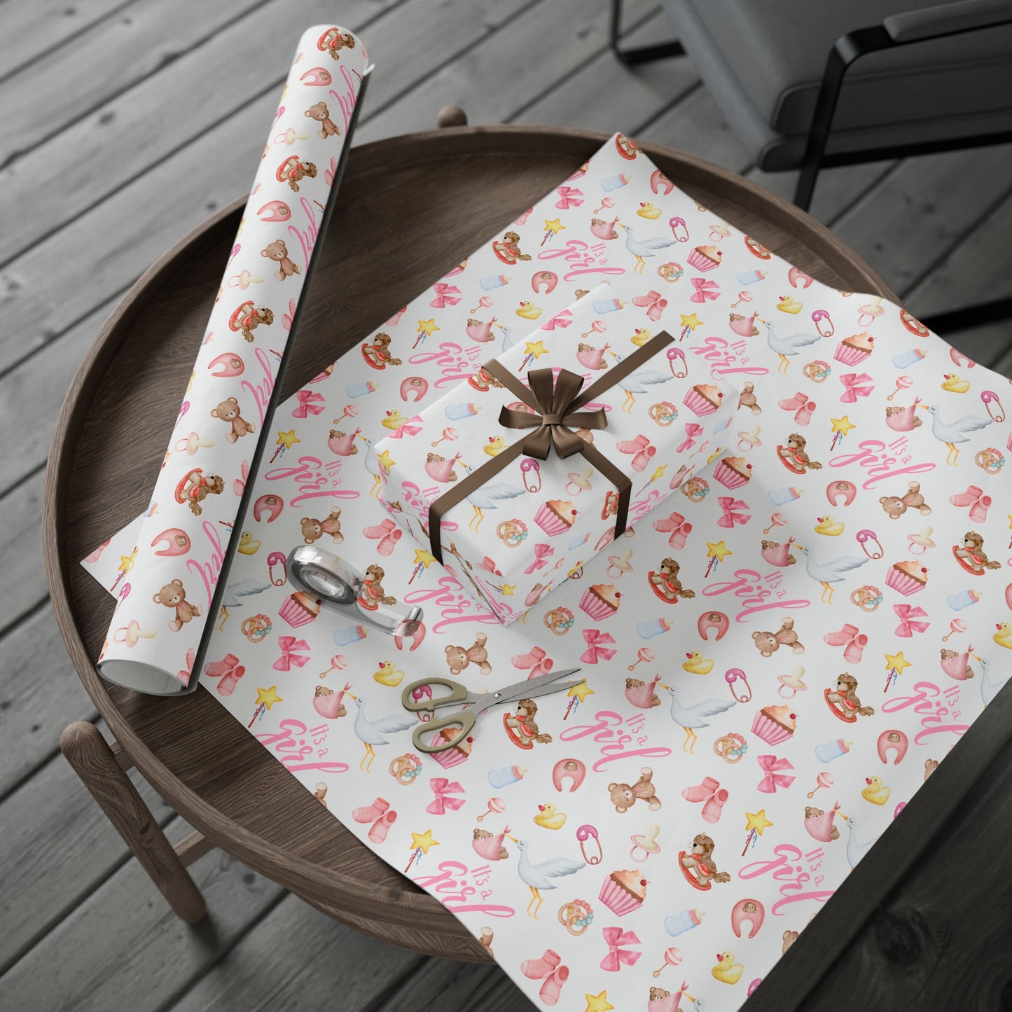 New Baby Wrapping Paper — "It’s a Girl" | Baby Shower Gift Wrap