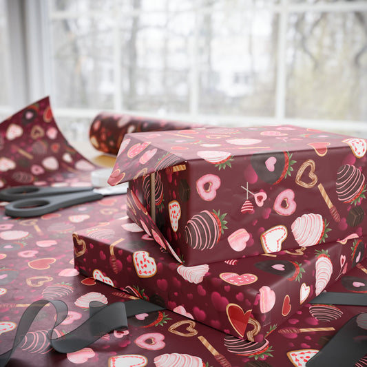Love Is Sweet Gift Wrap Papers — Sweet Candied From the Heart Wrapping Paper