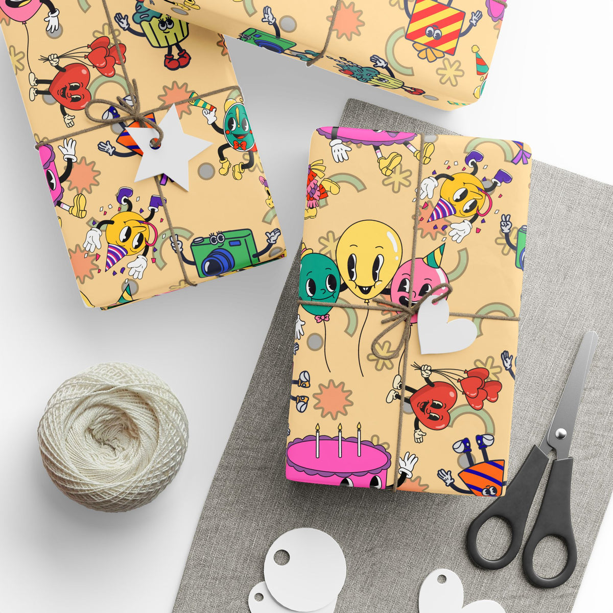 Loonies Birthday Party Gift Wrap | The Yellow Funnies | Cartoonist Wrapping Paper