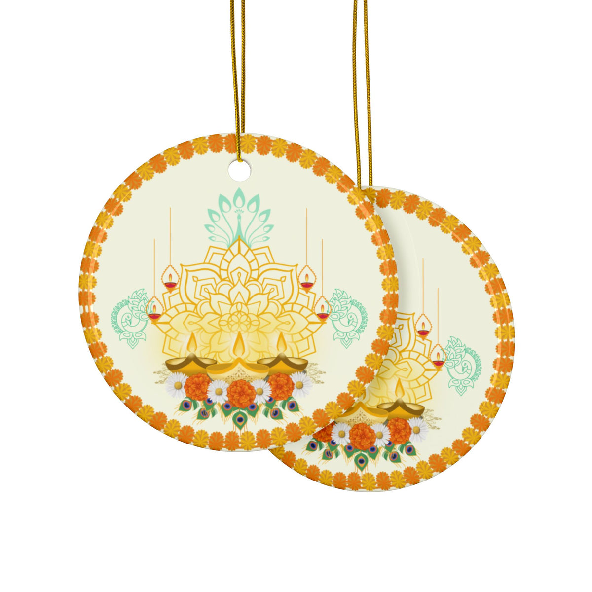 Peacock by Light | Heirloom Ceramic Ornaments (1pc, 3pcs)