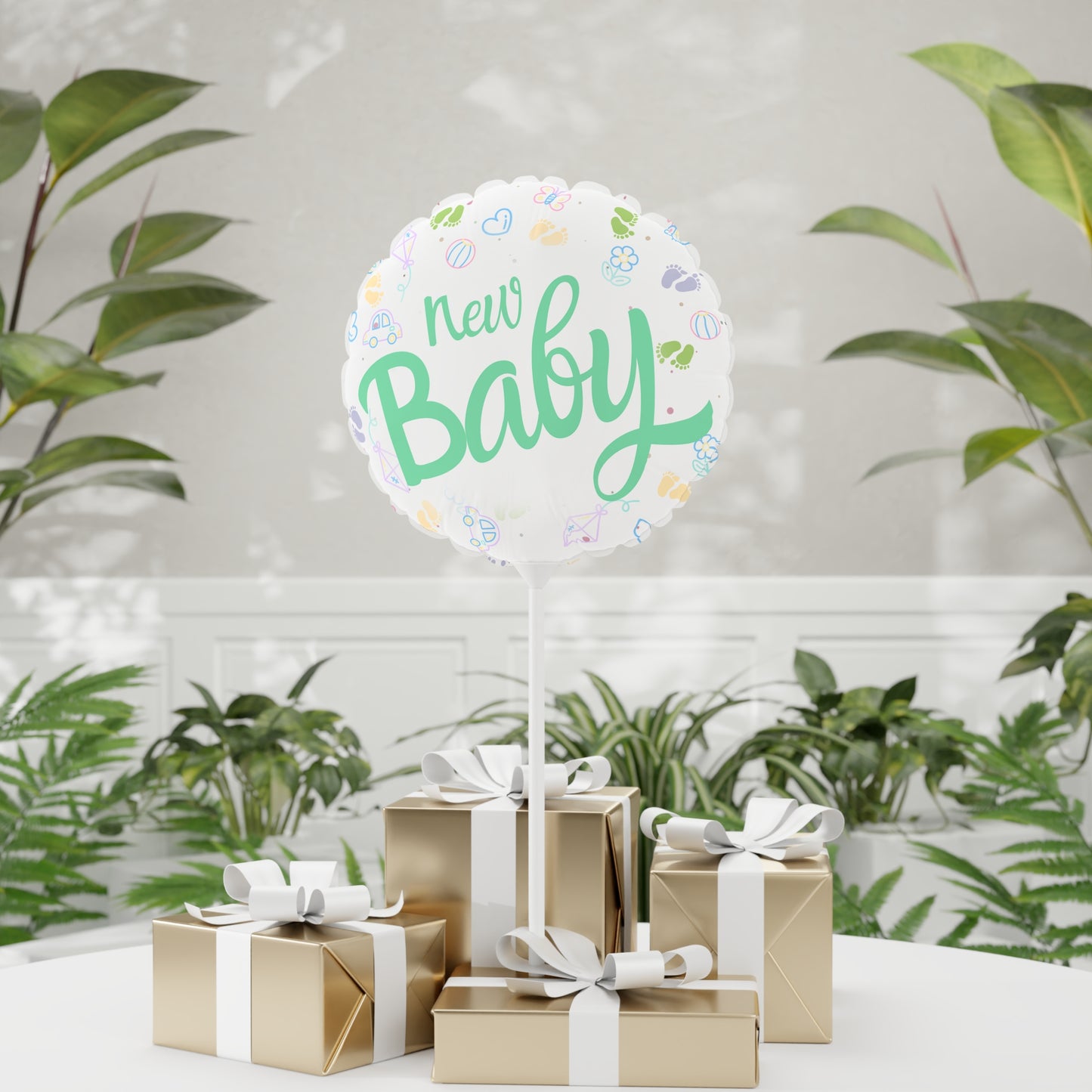 New Baby | New Arrival Balloon (Round and Heart-shaped), Air Only 11"