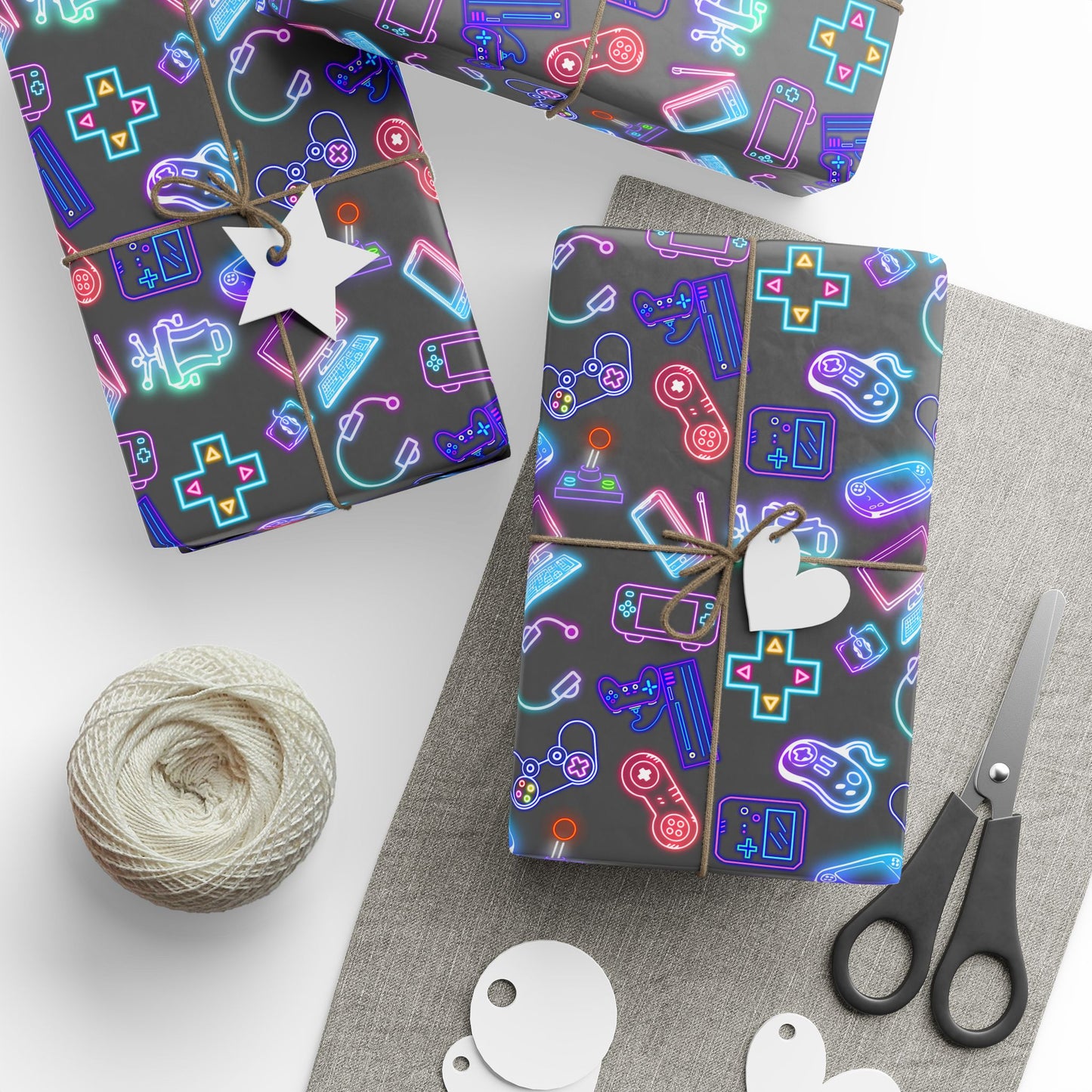 Neon Gamers Den Gift Wrap | Join Like Subscribe Now | Gamers Lifetime Membership Wrapping Paper