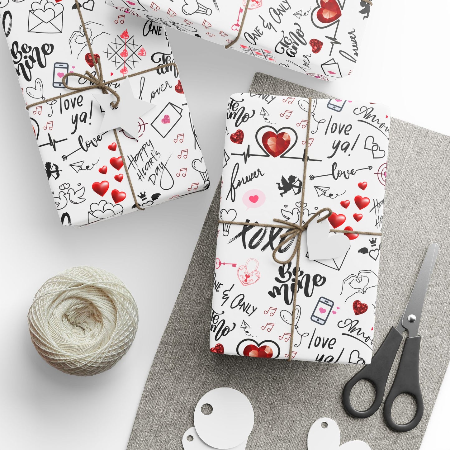 Love Language Wrapping Paper | Love Is In The Air Hearts Gift Wrap
