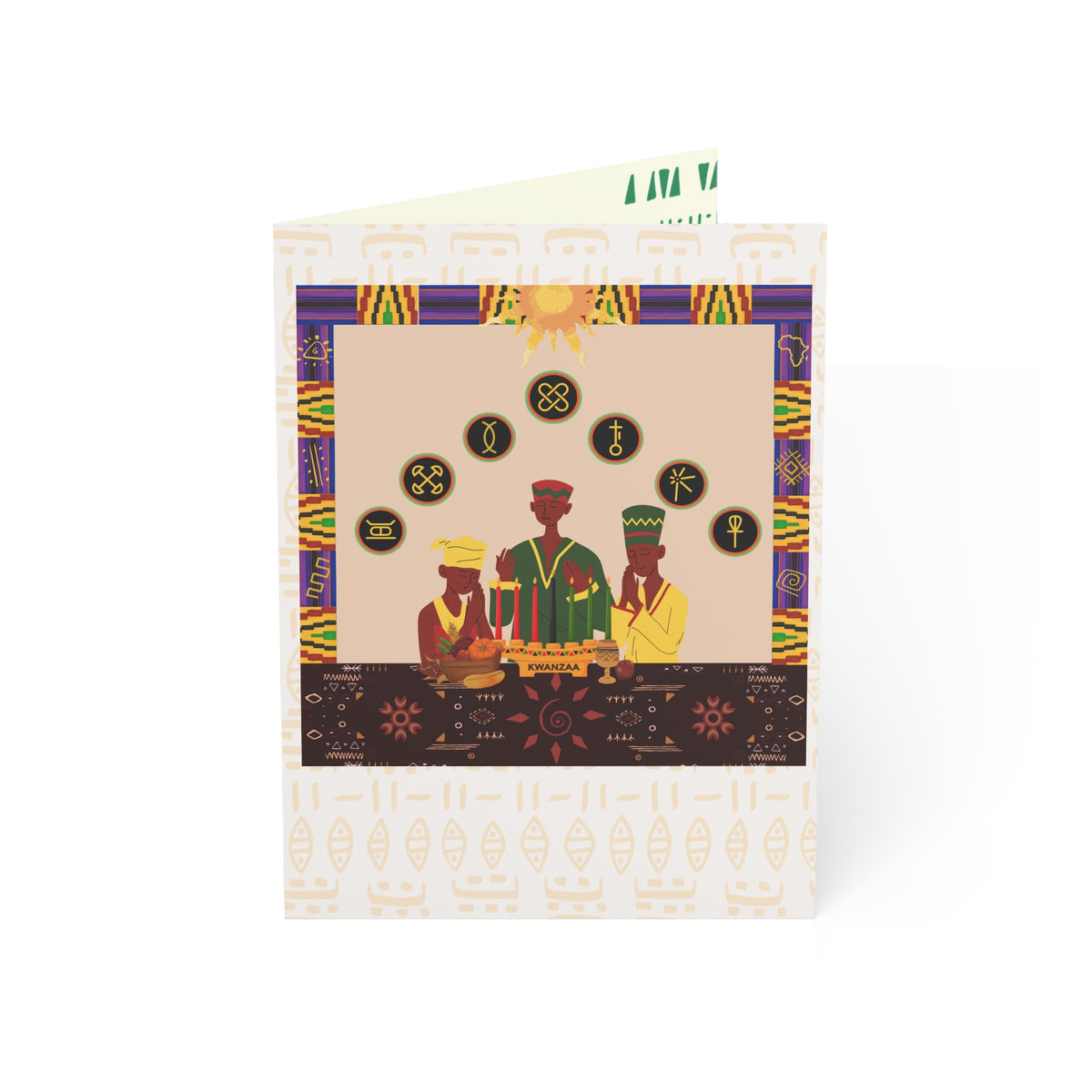 Joy of Kwanzaa | Kwanzaa Community Celebration | Afrocentric Family Unity Design | Personalized Greeting Cards (1, 10 pcs)