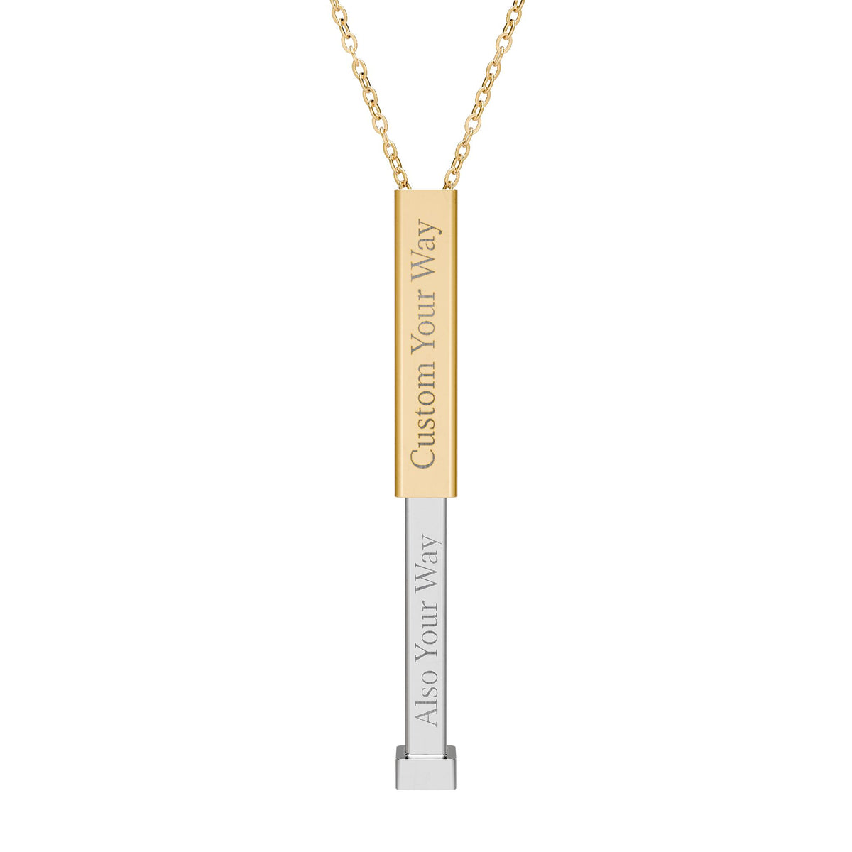 Hidden Message Sliding Bar Necklace | Engravable Personalized Name Pendant