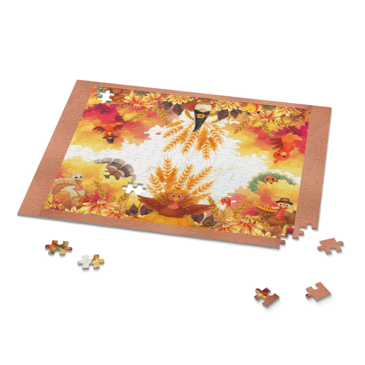 Turkey Hunt Puzzle — 252/500-Piece Jigsaw with Bunnies & Duckling