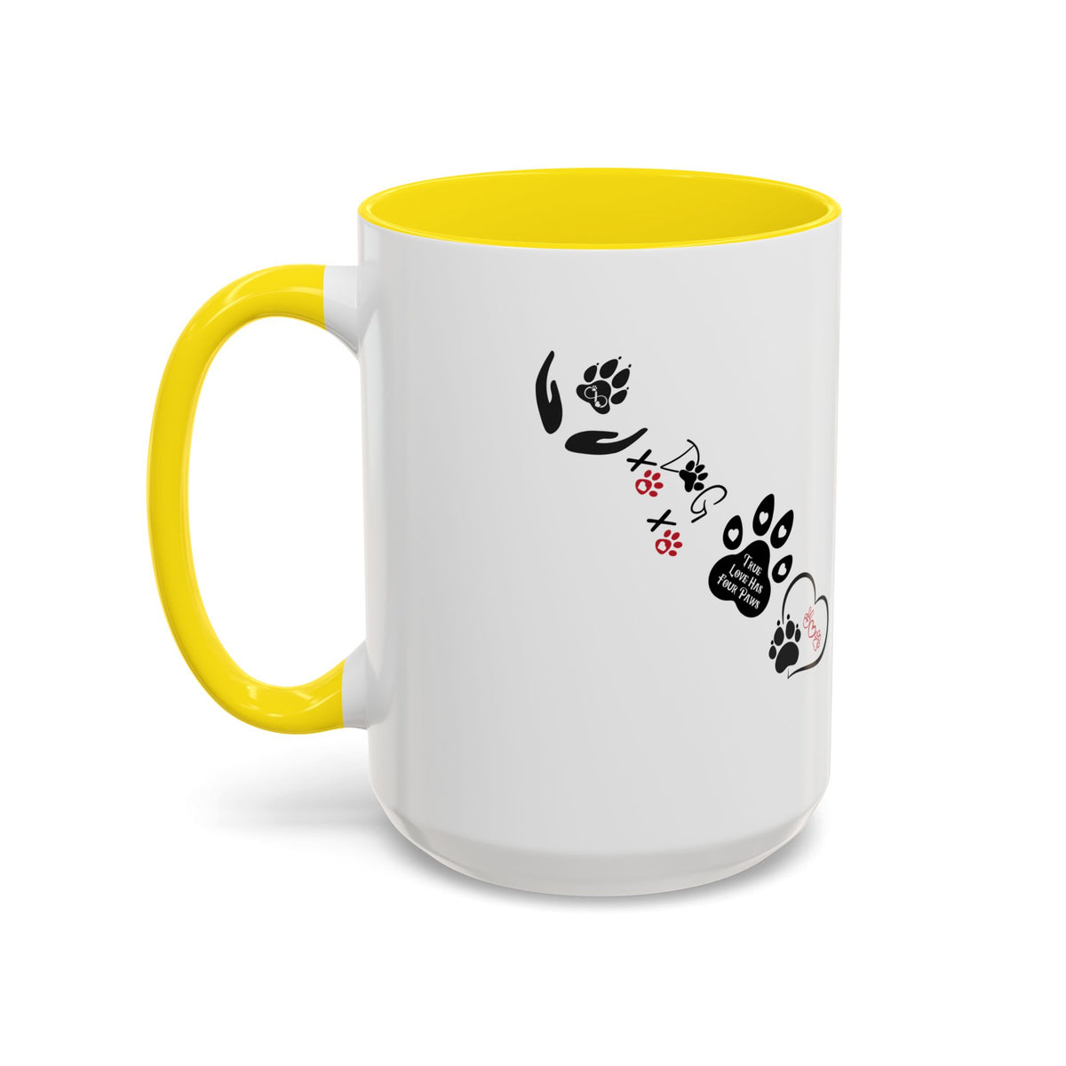 Dogs & Hearts Coffee Cup | Heart-Shaped Mug — Four Paws Heart-Shaped