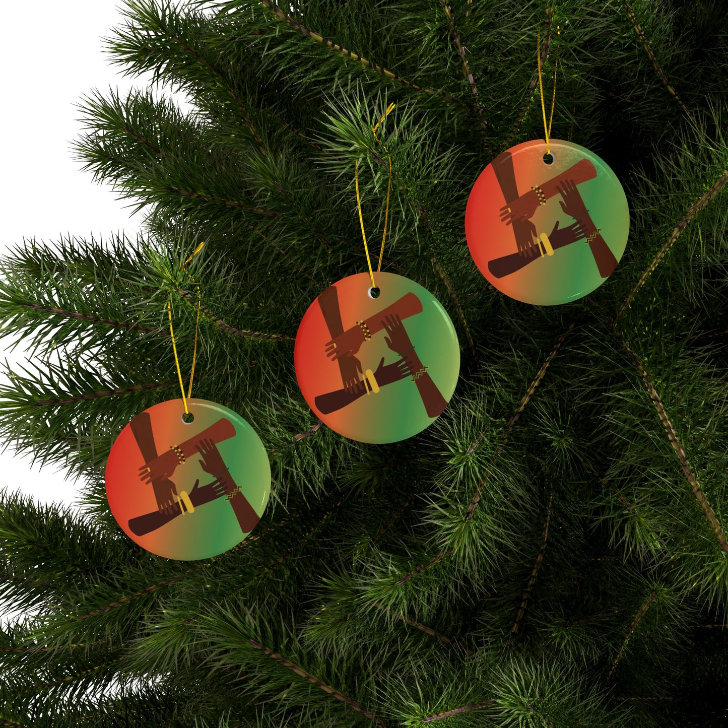 United in Hope | Kwanzaa | Heirloom Ceramic Ornaments (1pc, 3pcs, 5pcs, 10pcs)