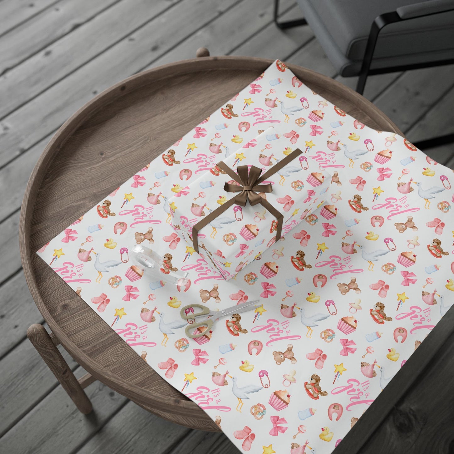 New Baby Wrapping Paper — "It’s a Girl" | Baby Shower Gift Wrap