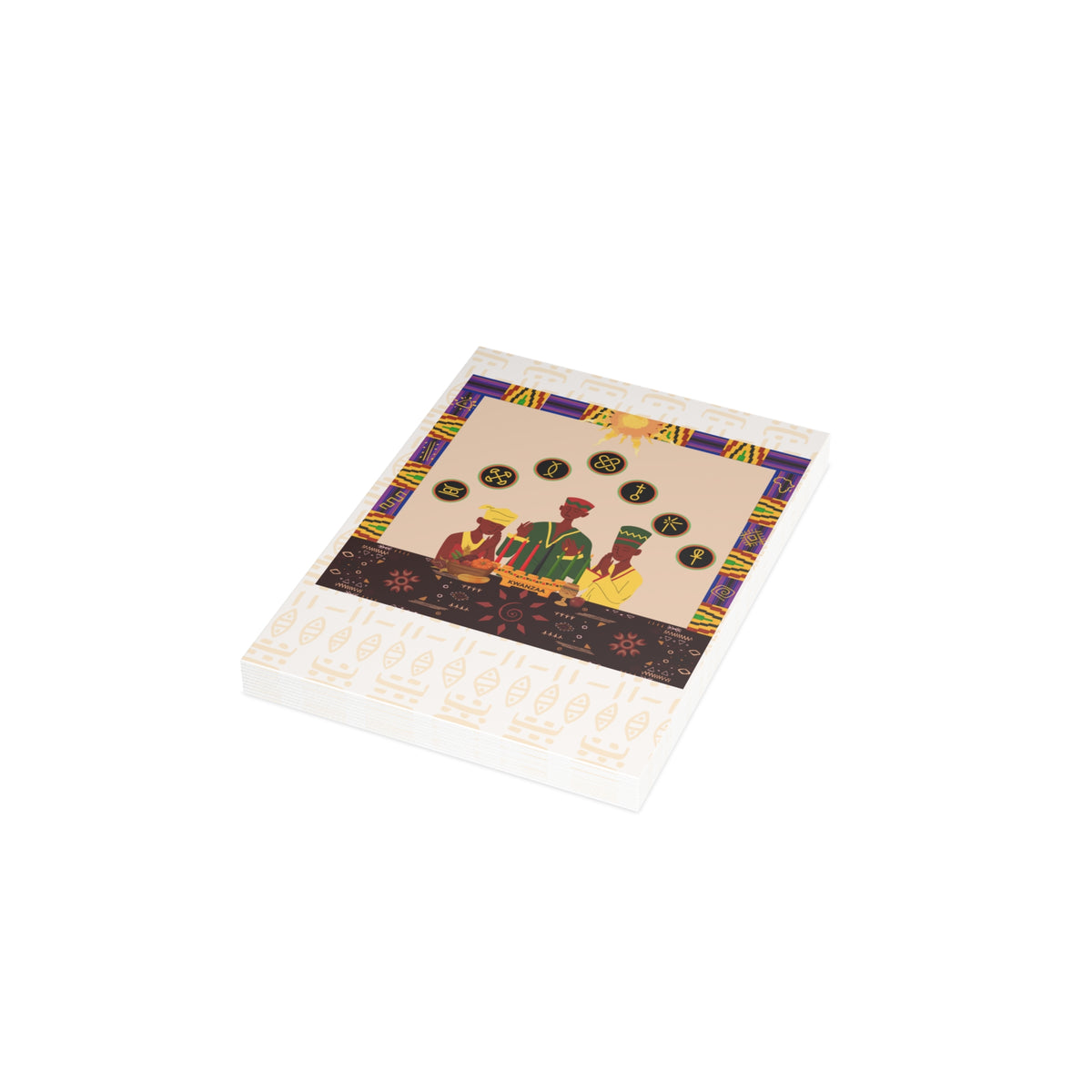 Joy of Kwanzaa | Kwanzaa Community Celebration | Afrocentric Family Unity Design | Personalized Greeting Cards (1, 10 pcs)