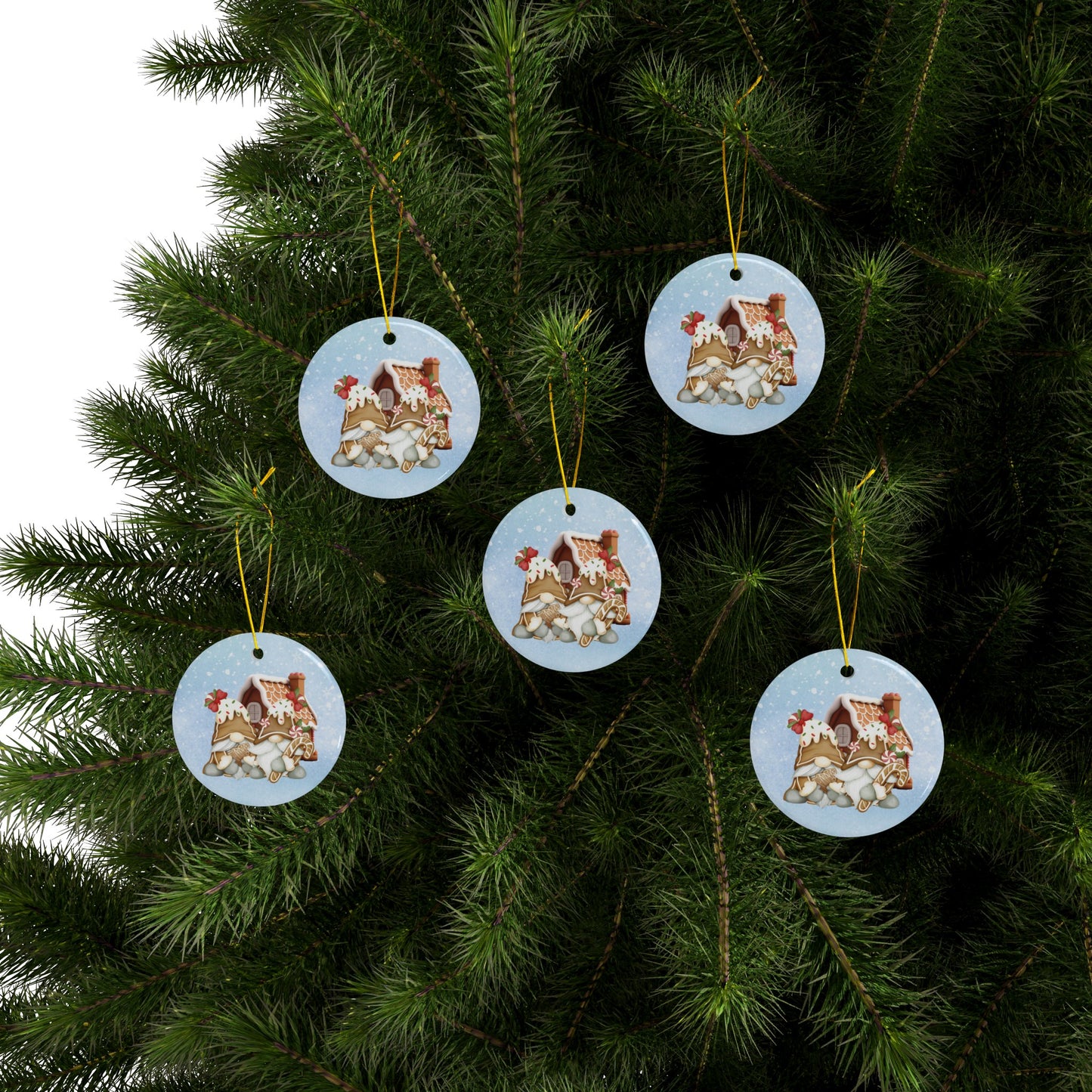 Sweet Ginger Gnomes | Heirloom Ceramic Ornaments (1pc, 3pcs, 5pcs, 10pcs)