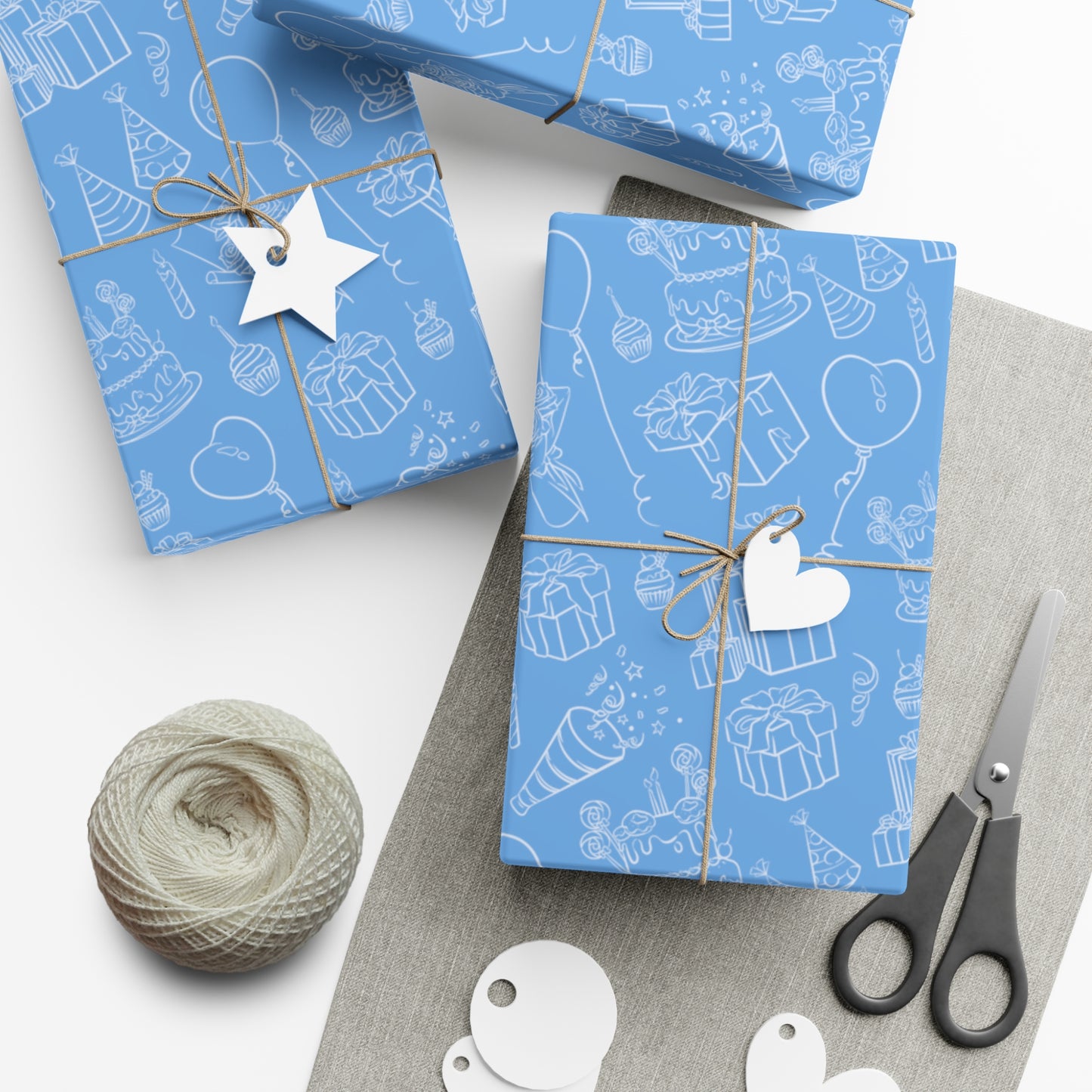 Party Time in Blue Gift Wrap Papers