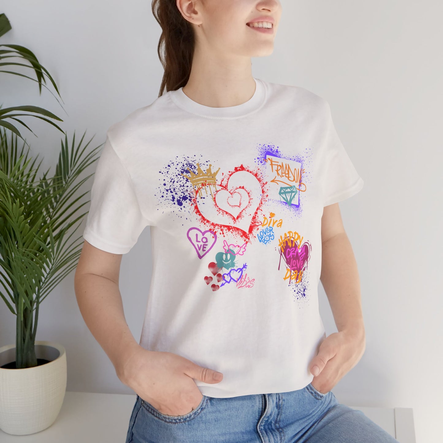 Love Graffiti | wall Art Love Notes Unisex Jersey Tee
