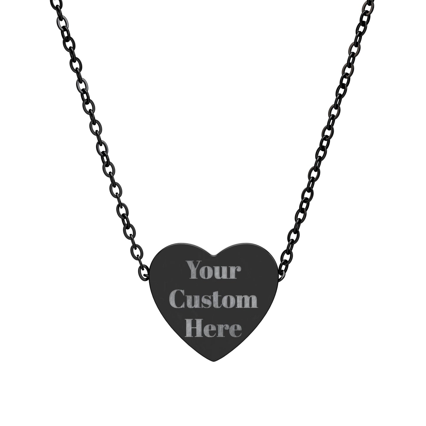 Engravable Heart Necklace – Custom Name or Message Pendant