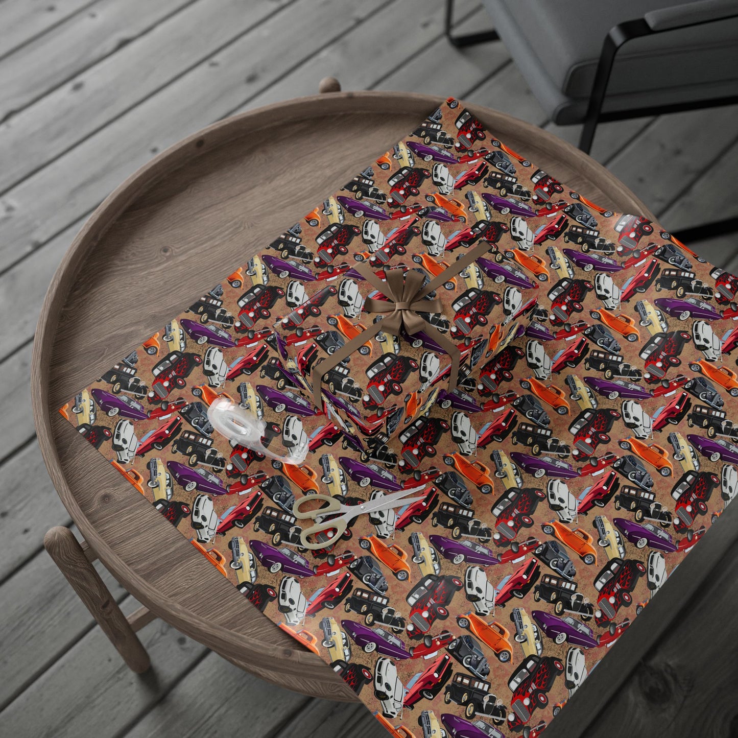 Vintage Cars Wrapping Paper Roll | Retro Classic Car Gift Wrap