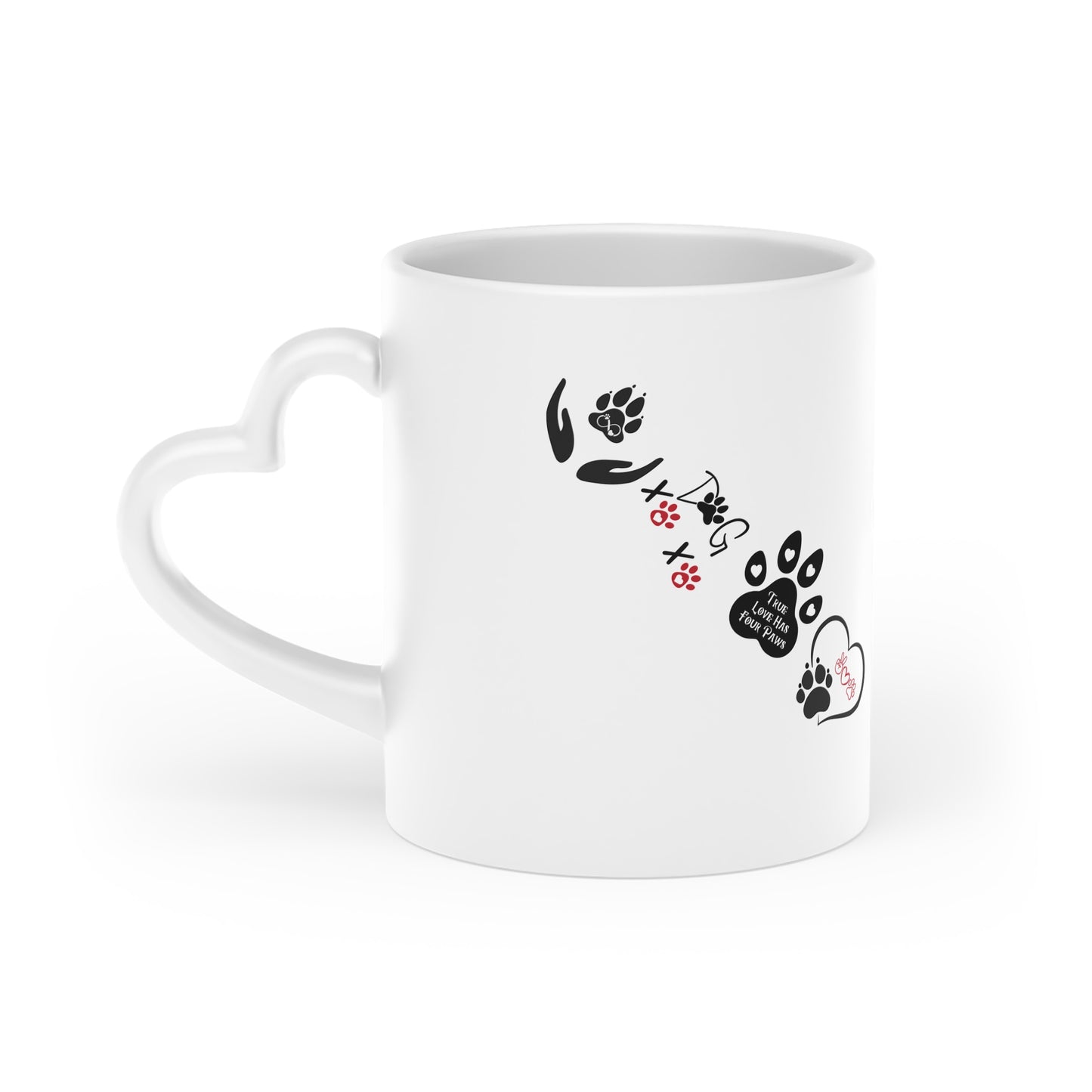 Dogs & Hearts Coffee Cup | Heart-Shaped Mug — Four Paws Heart-Shaped