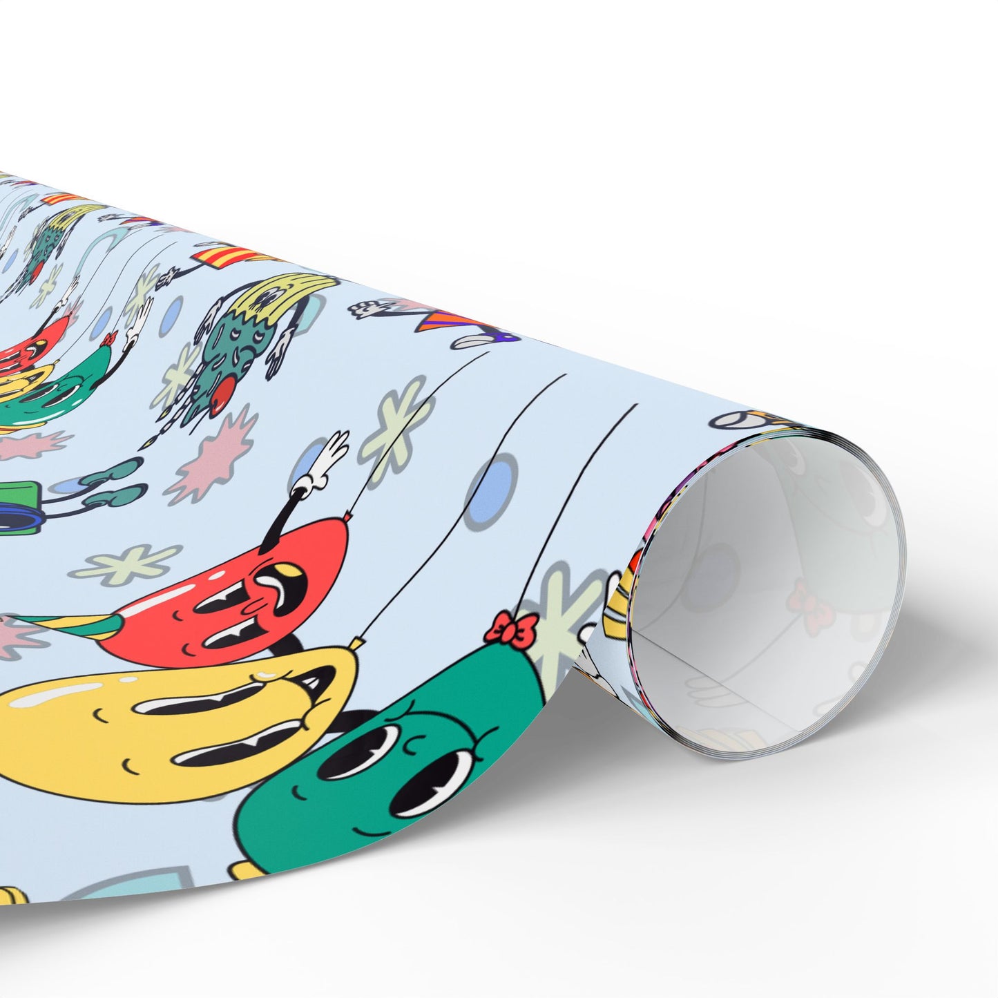 Loonies Birthday Party Gift Wrap | The Blue Funnies | Cartoonist Wrapping Paper