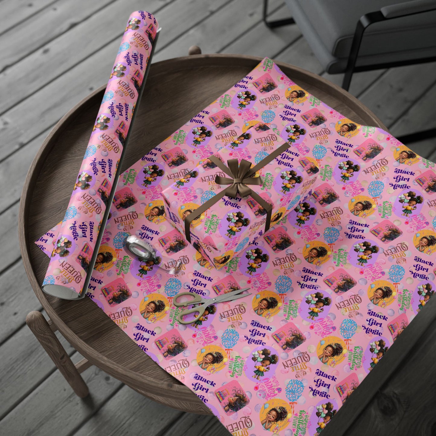 Little Queens Party |  Party Girl Wishes | Wrapping Paper