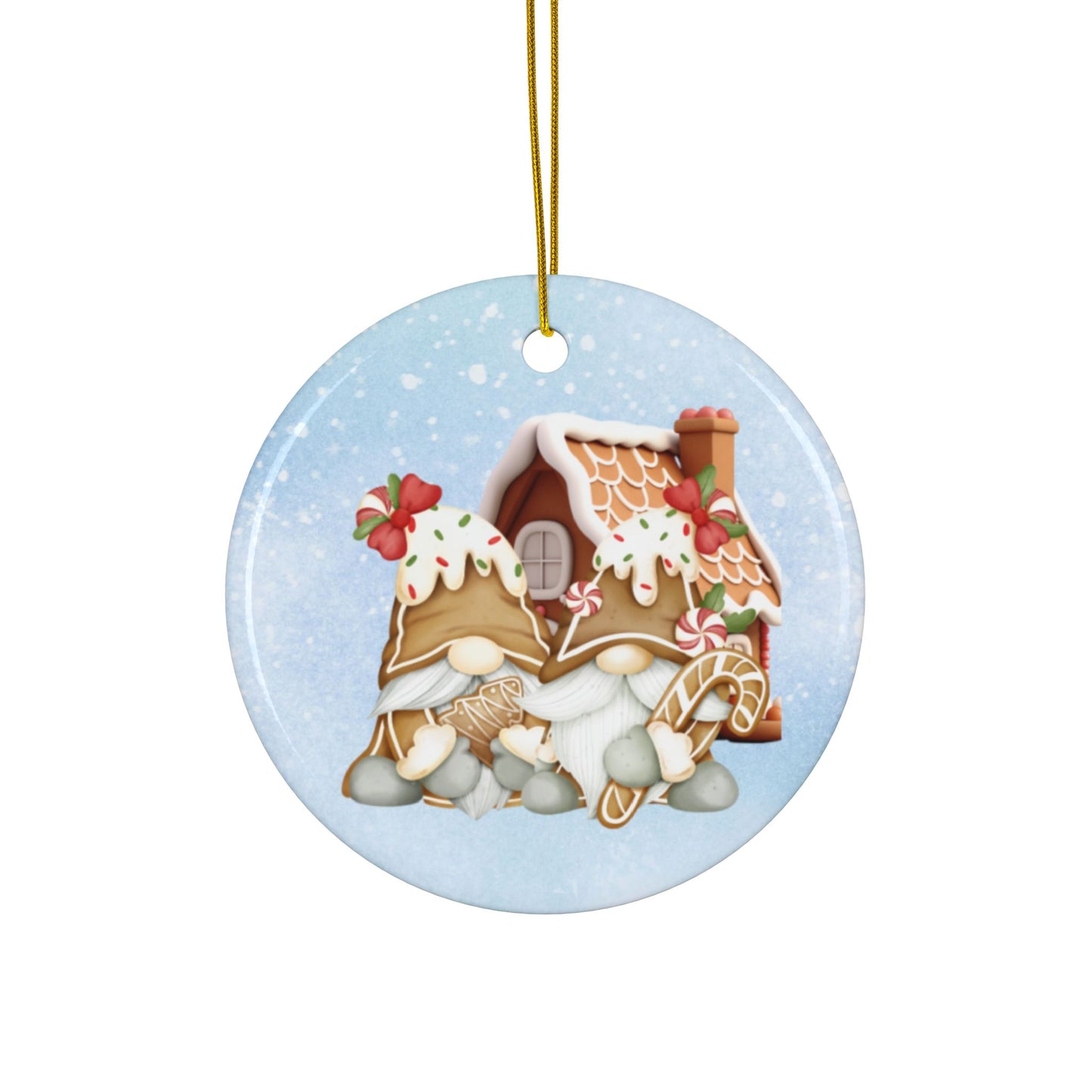 Gingerbread Gnomes | Heirloom Ceramic Ornaments (1pc, 3pcs, 5pcs, 10pcs)