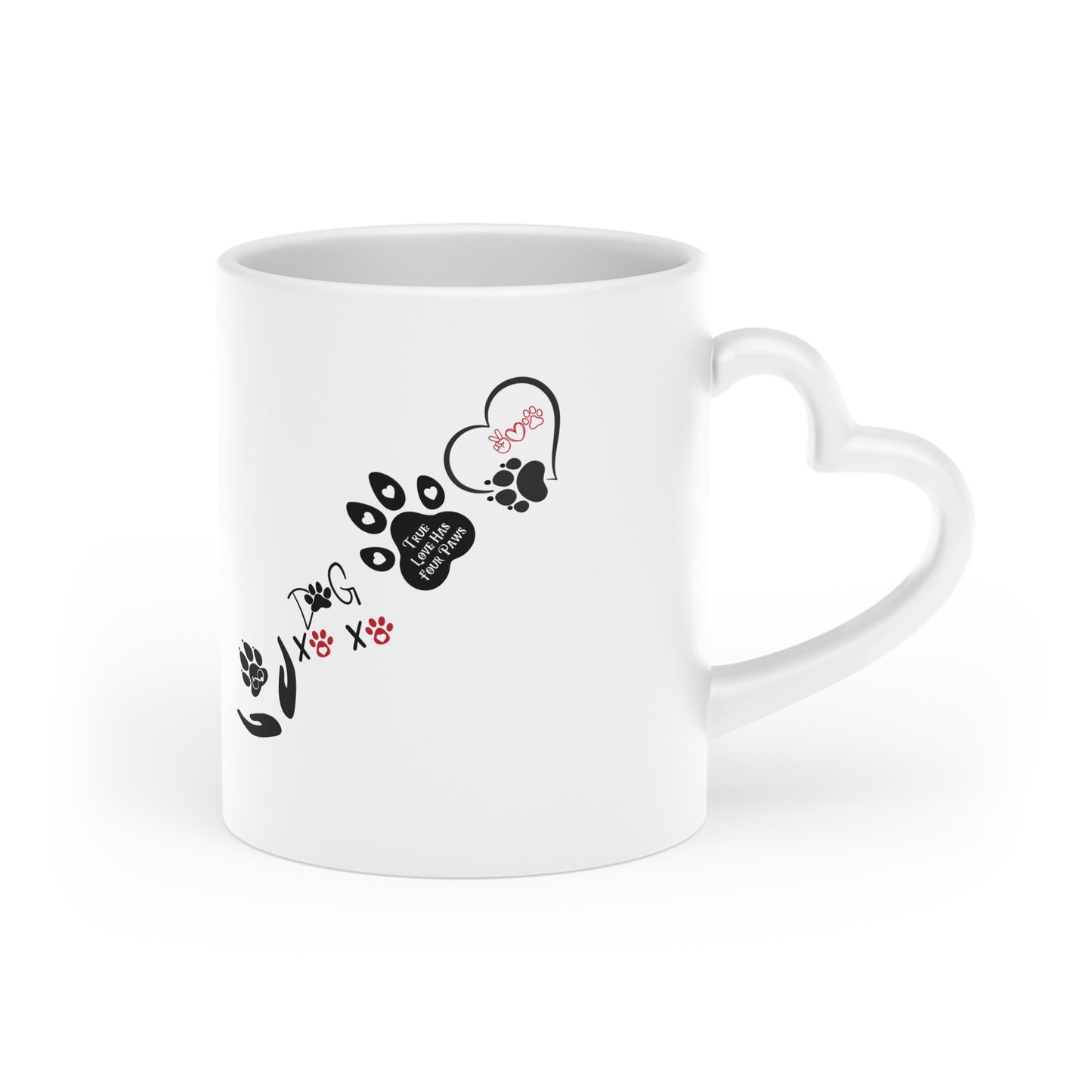 Dogs & Hearts Coffee Cup | Heart-Shaped Mug — Four Paws Heart-Shaped