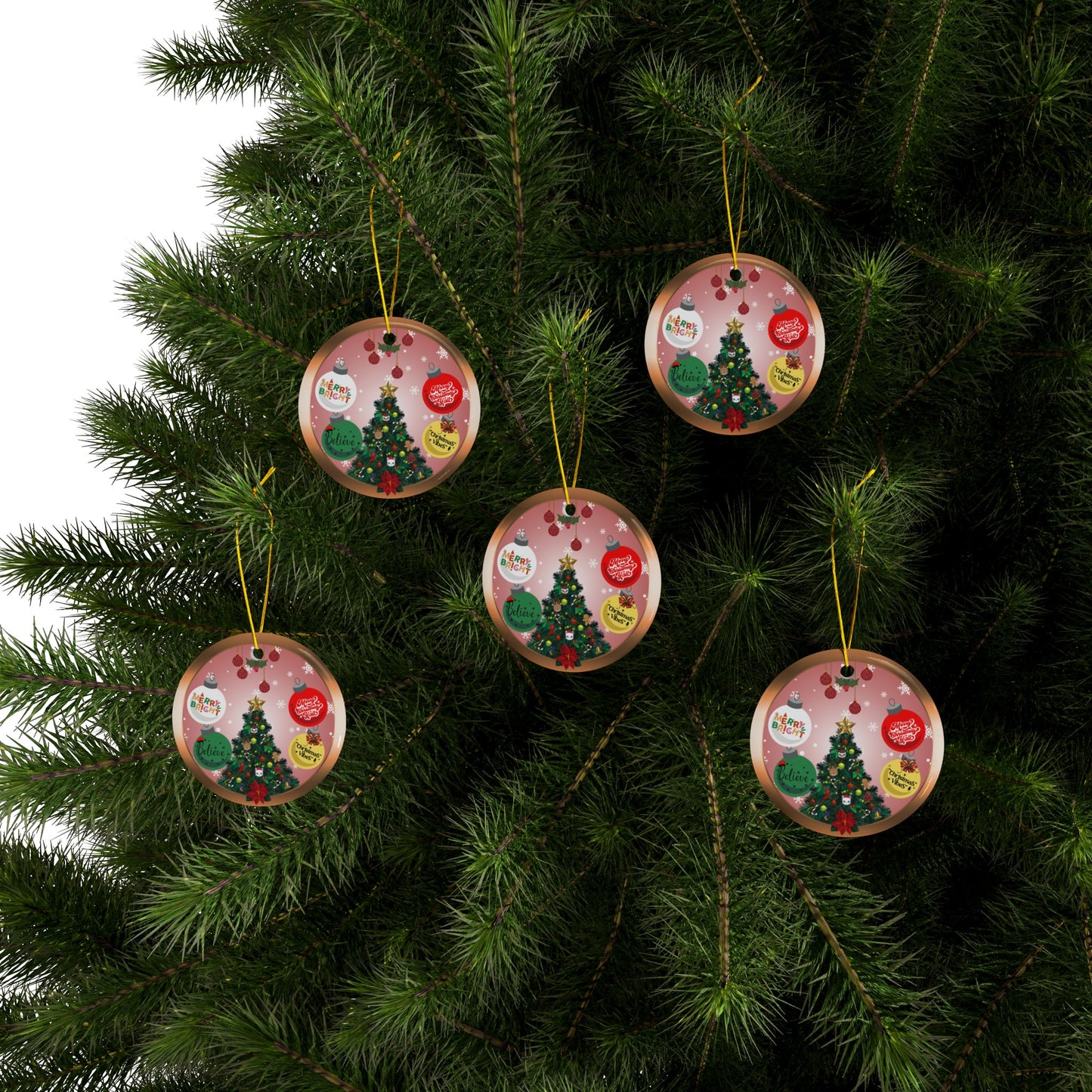 Santa Family | Heirloom Ceramic Ornaments (1pc, 3pcs, 5pcs, 10pcs)