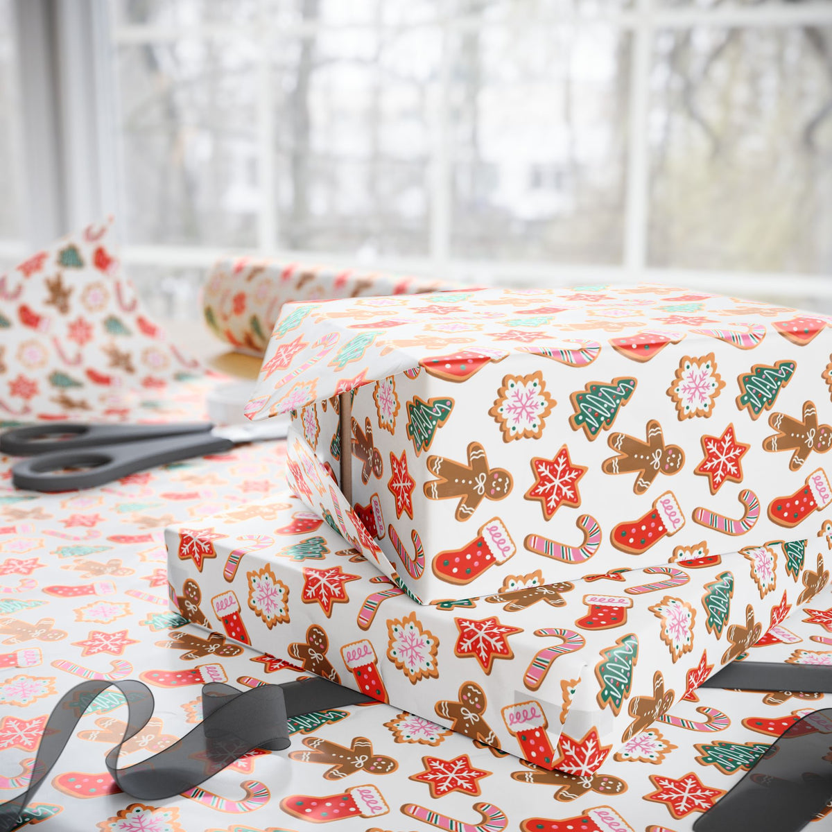 Holiday Cookies Gift Wrap | Holiday Pattern Wrapping Paper