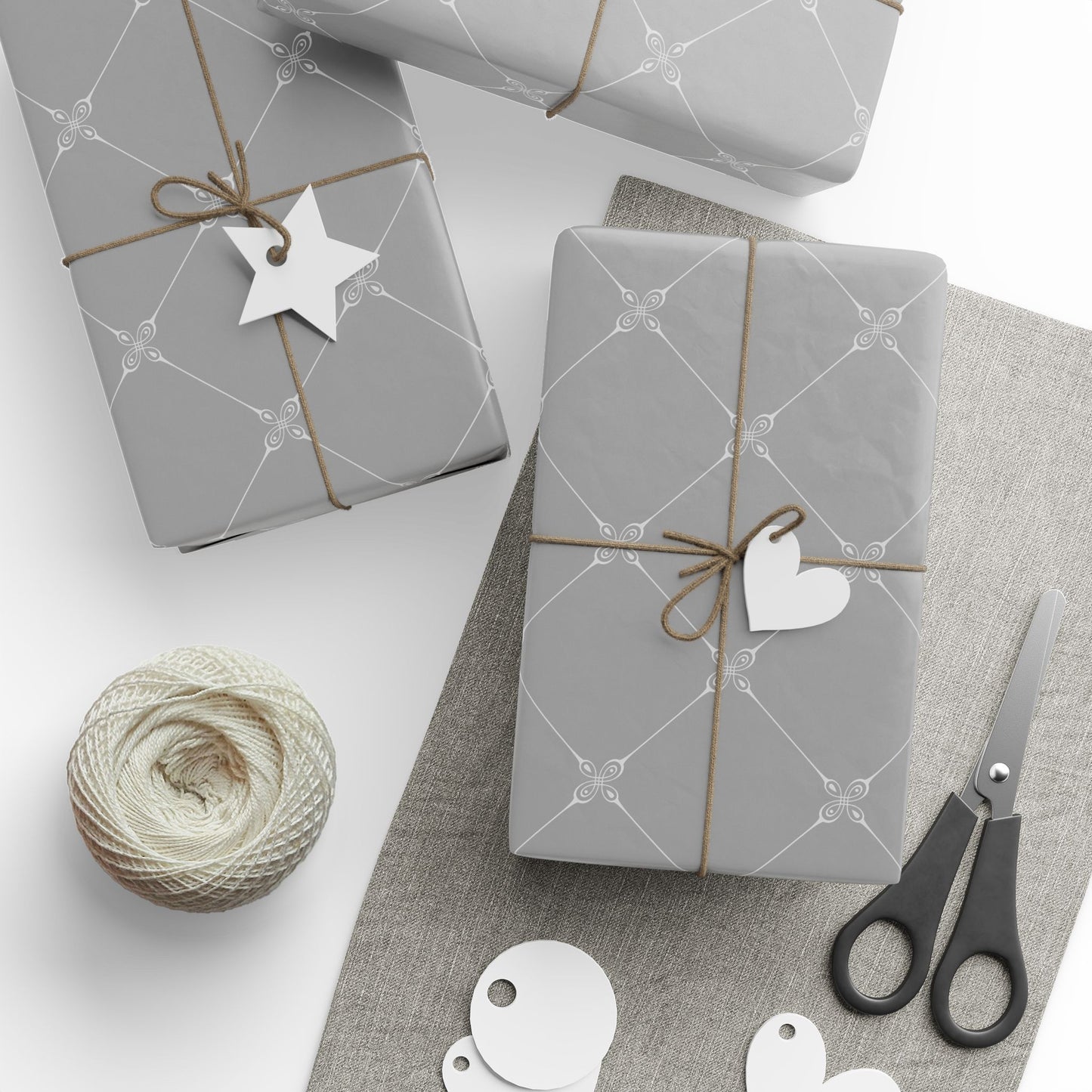 Lattice Gray Wrapping Paper |  Simply Elegance Gift Wrap
