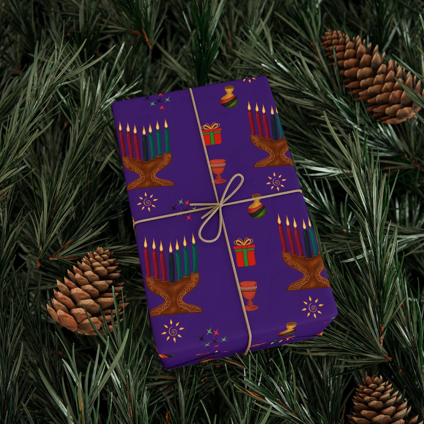 Kinara | Kwanzaa Lights | Zawadi (Royal) Wrapping Paper