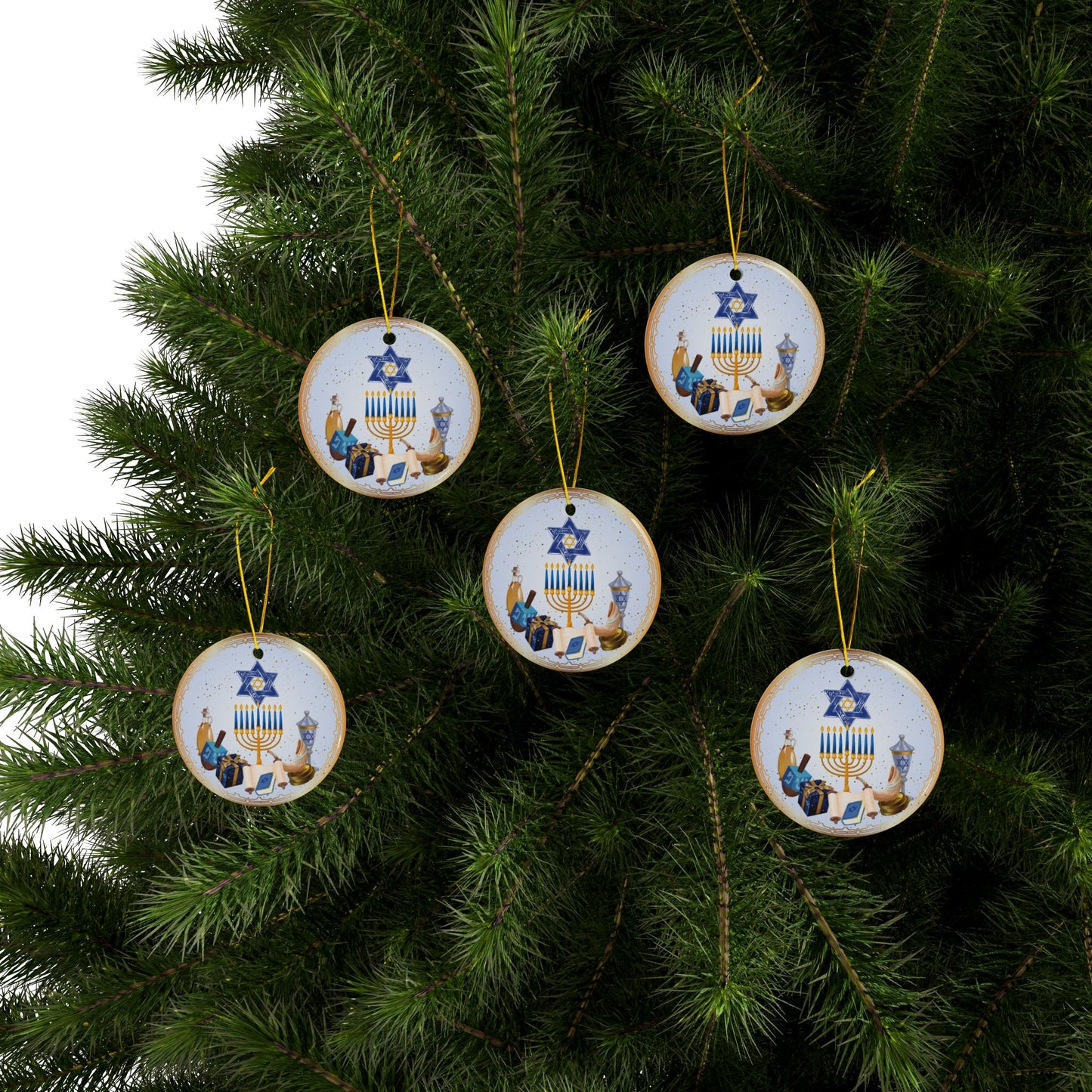 Hanukkah Charms | Jewish Inspired | Heirloom Ceramic Ornaments (1pc, 3pcs, 5pcs, 10pcs)